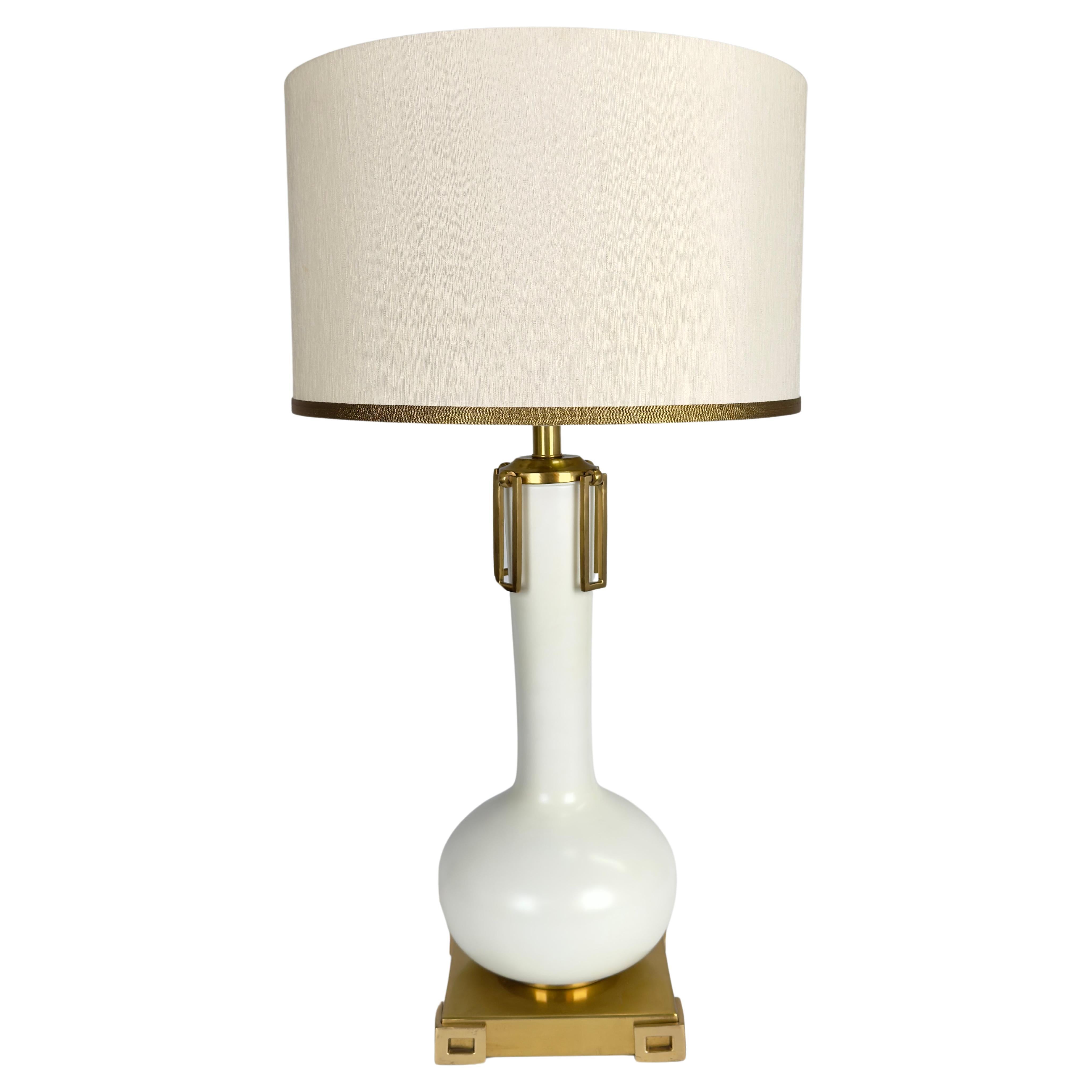 White Porcelain Mid-Century Modern Soft Light Contemporary Table Lamp ...