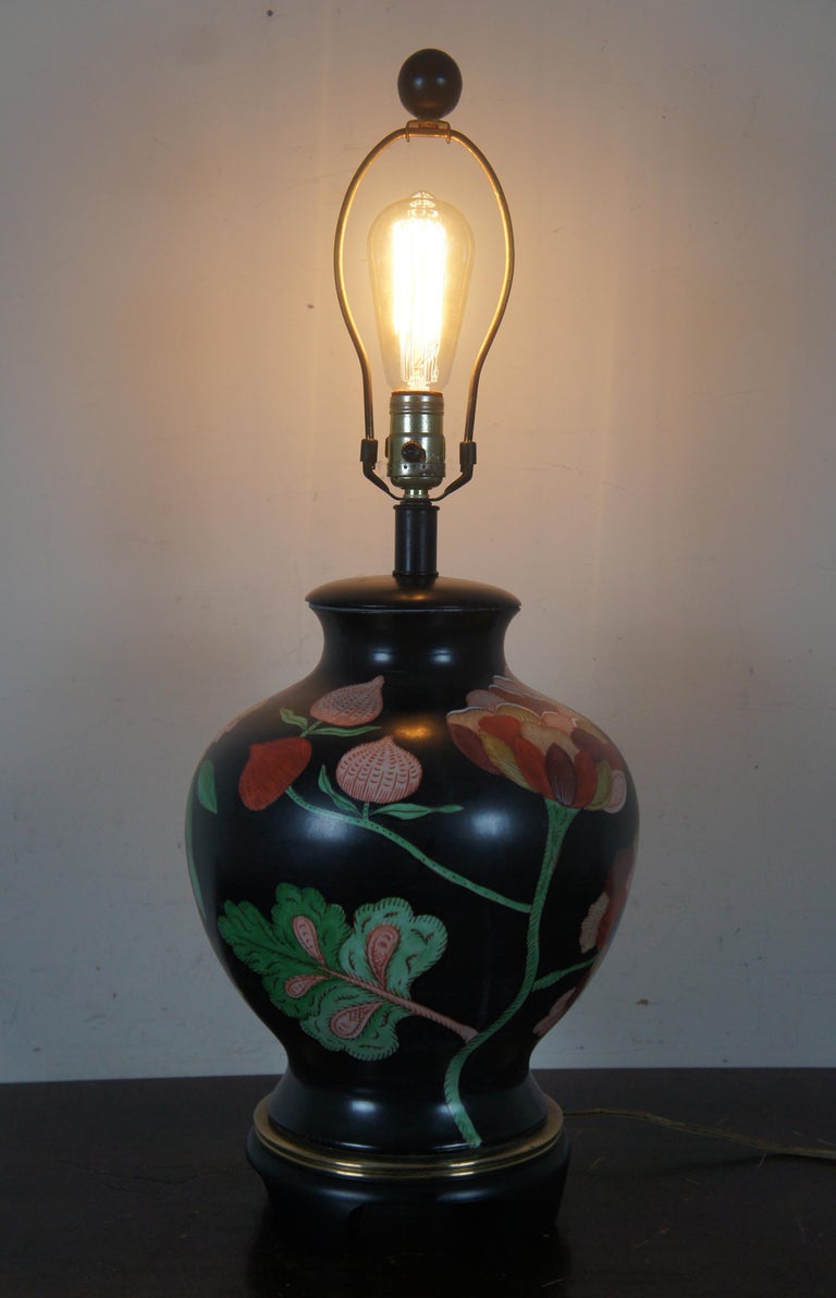 Frederick Cooper Porcelain Chinoiserie Ginger Jar Table Lamp Black
