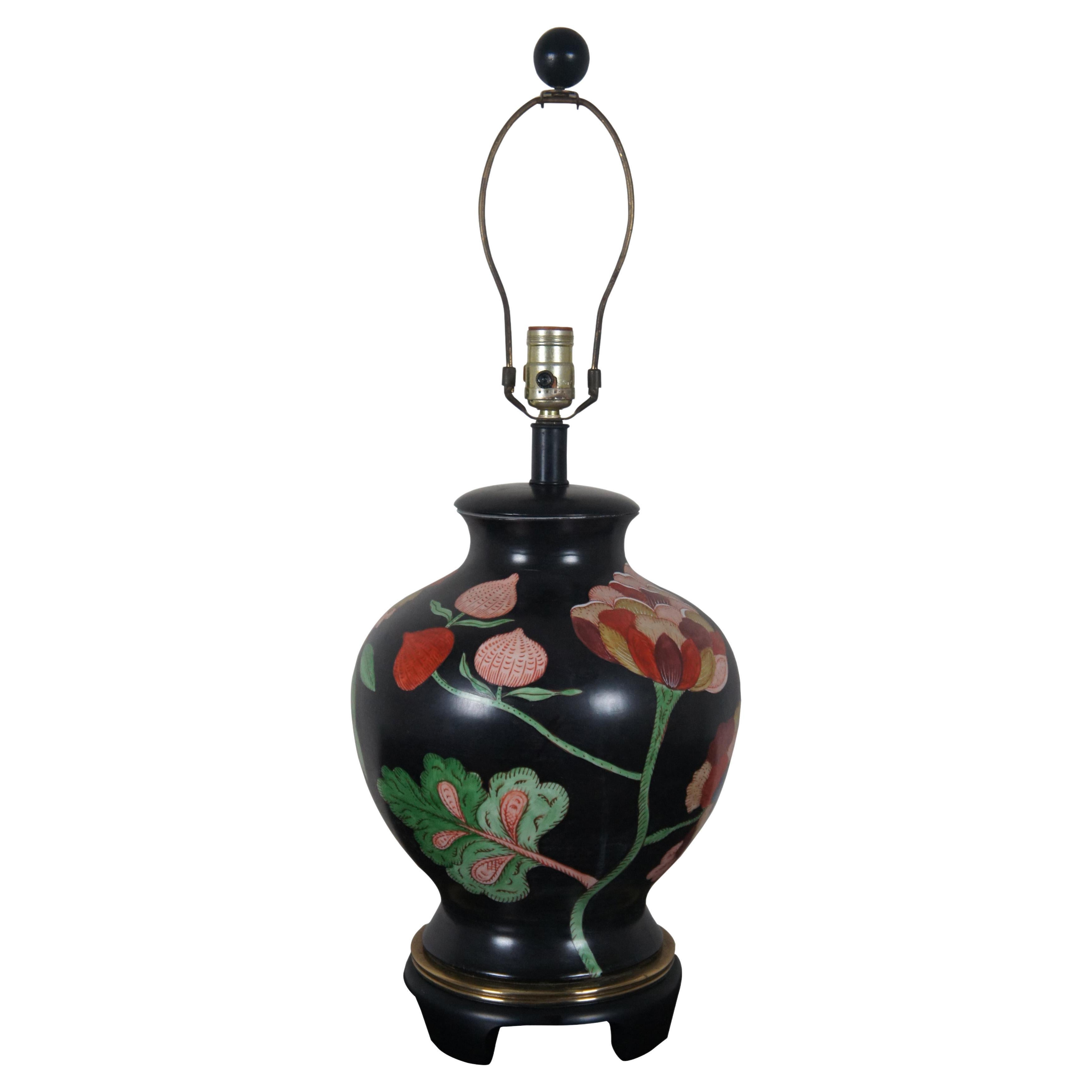 Frederick Cooper Porcelain Chinoiserie Ginger Jar Table Lamp Black