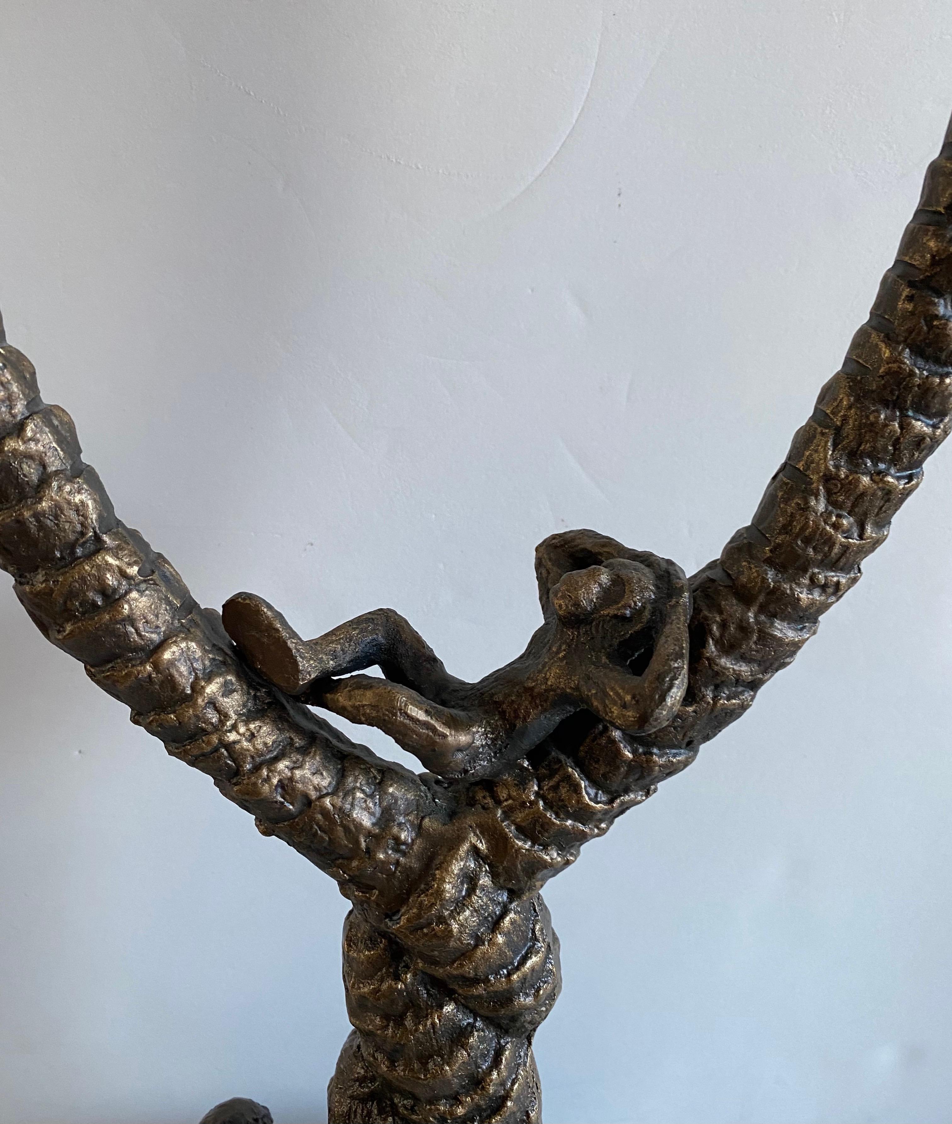 Frederick Cooper Safari Collection Bronze Monkey Candelabra For Sale 1