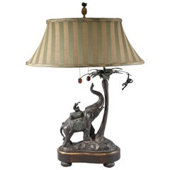 Vintage Frederick Cooper Safari Collection Elephant, Palm Tree, Monkey Table Lamp