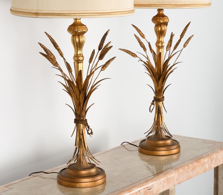 Frederick Cooper Sheaf of Wheat Table Lamps, 1960s at 1stDibs