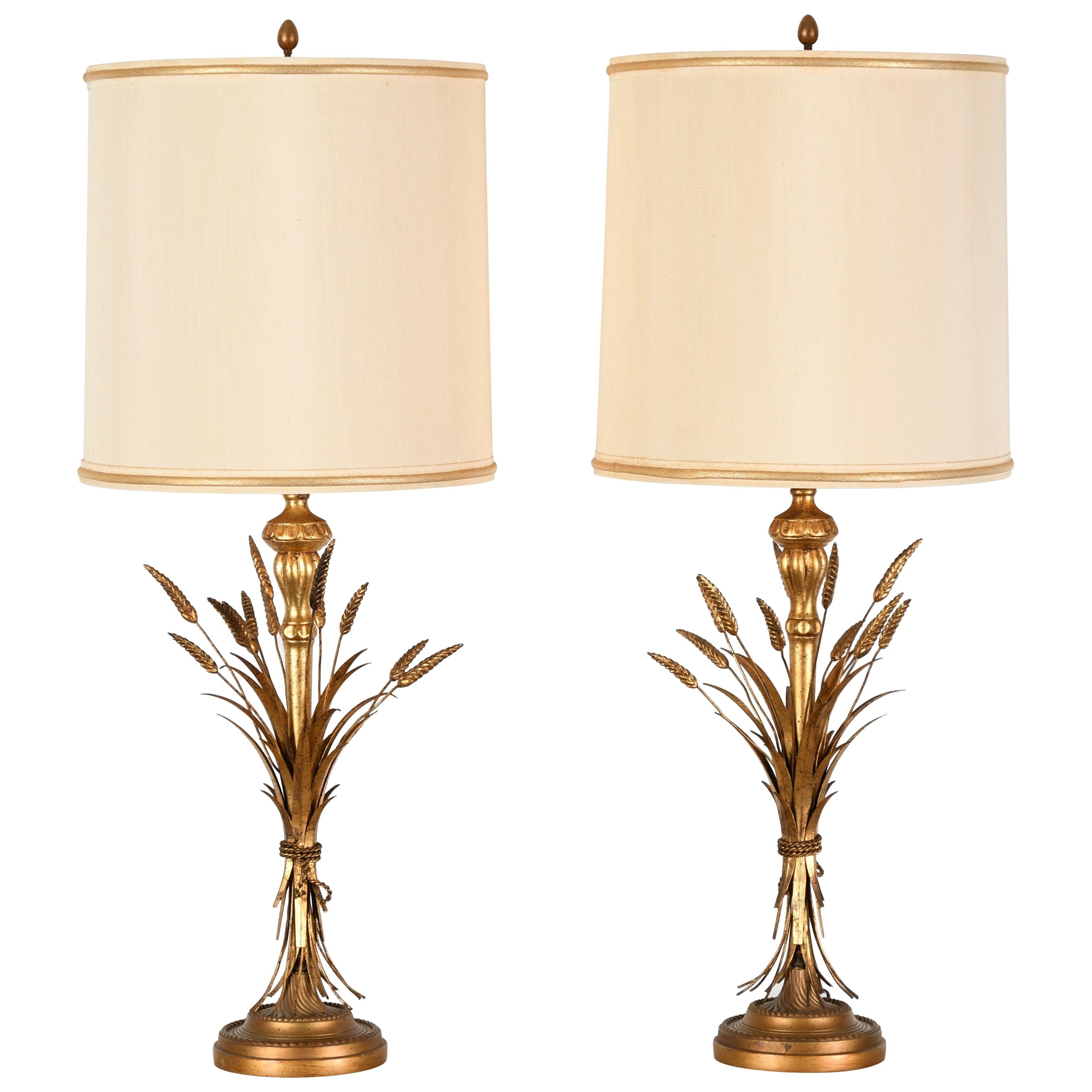 Frederick Cooper Sheaf of Wheat Table Lamps, 1960s