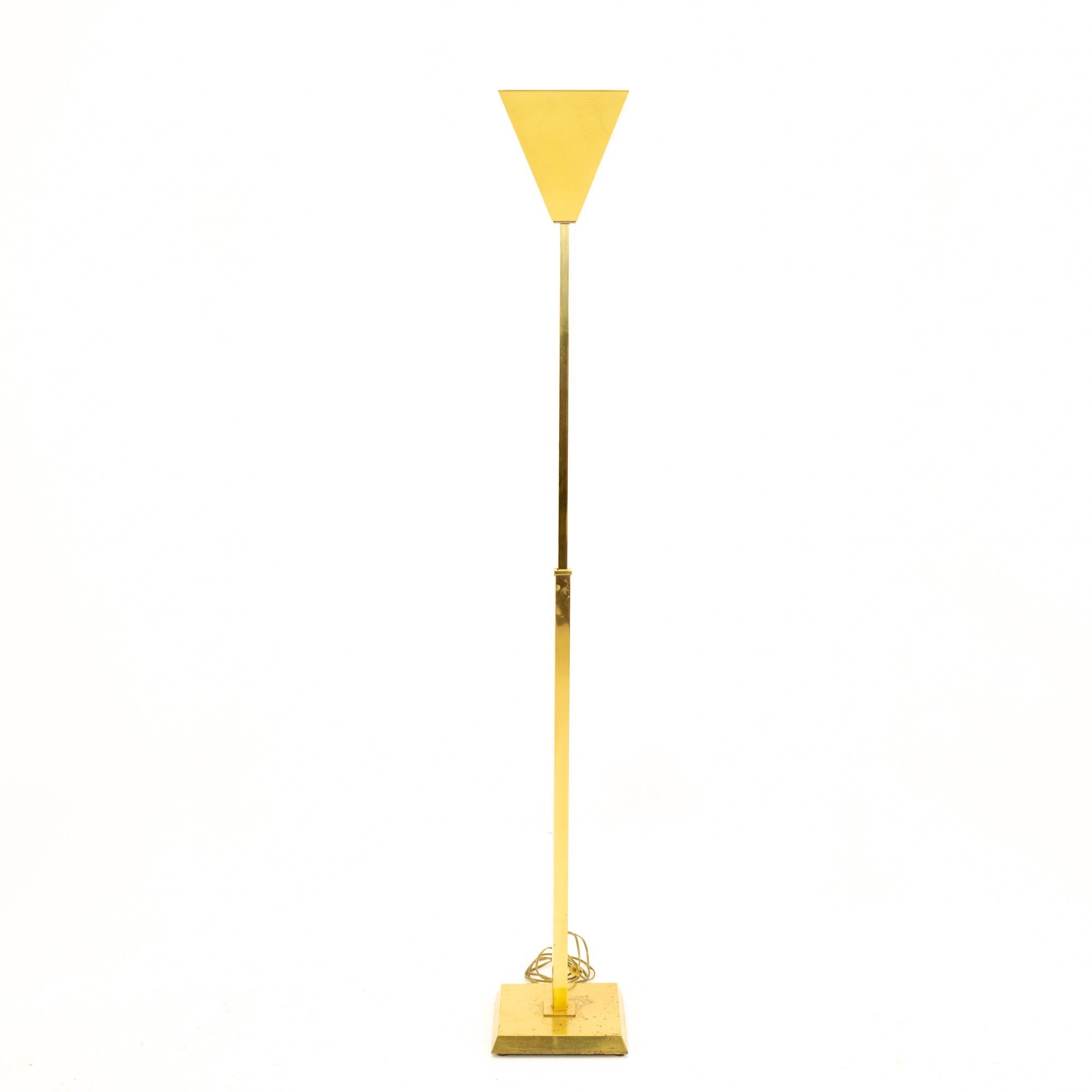 Mid-Century Modern Frederick Cooper Style Mid-Century Brass Torchiere Lamp For Sale