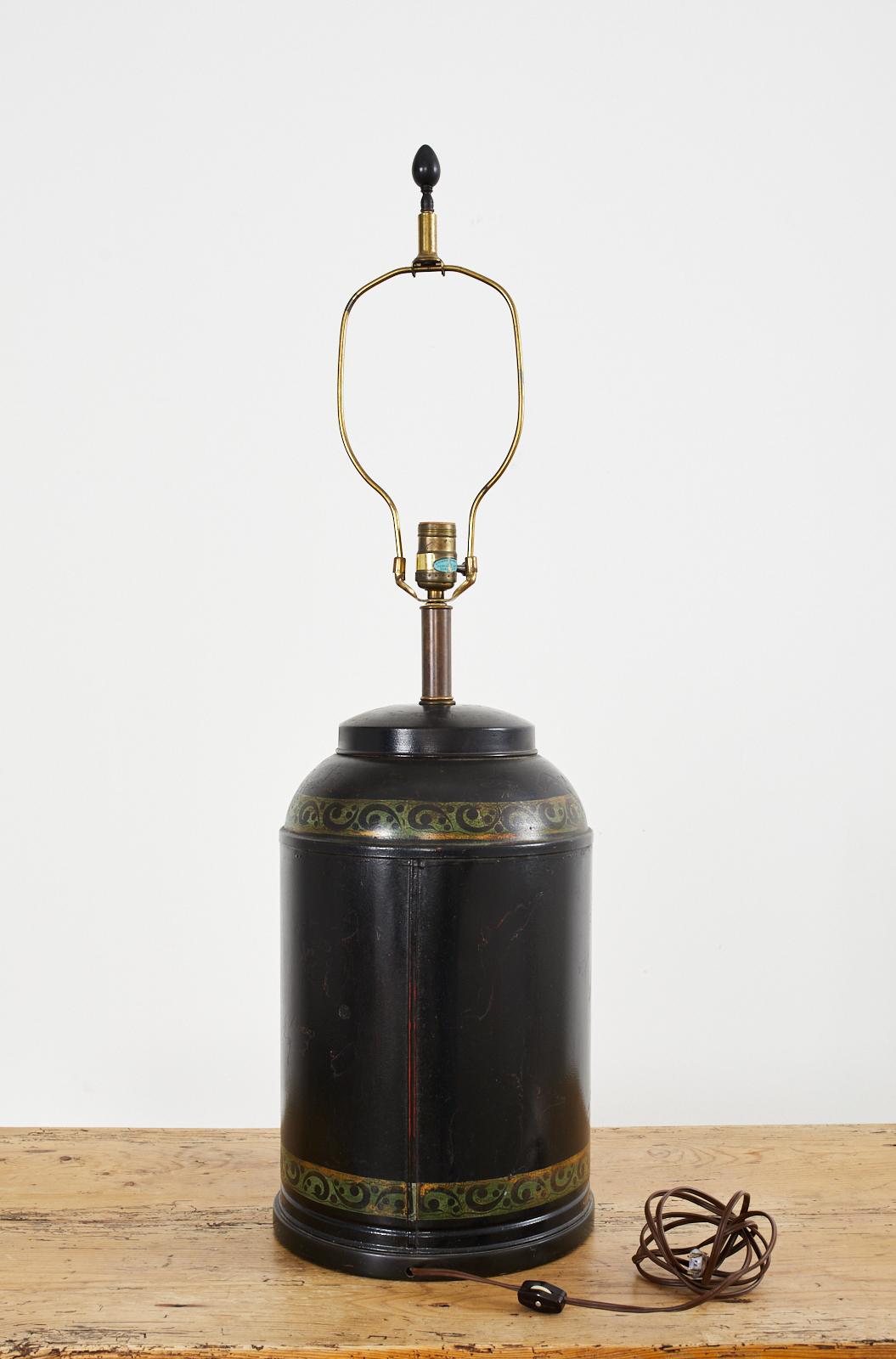 Frederick Cooper Tea Canister Tole Lamp For Sale 10