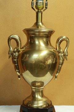 Frederick Cooper Vintage Hollywood Regency Swan Polished Brass Table Lamp