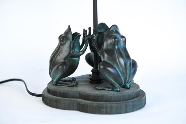 American Frederick Cooper Wood and Metal Modern Frog Table Lamp