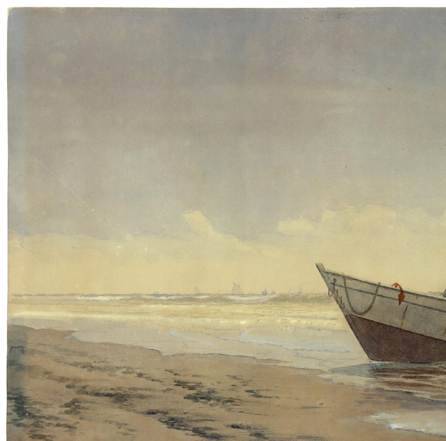 Pescatori di dory - Landscape Painting Marrone di Frederick Cozzens