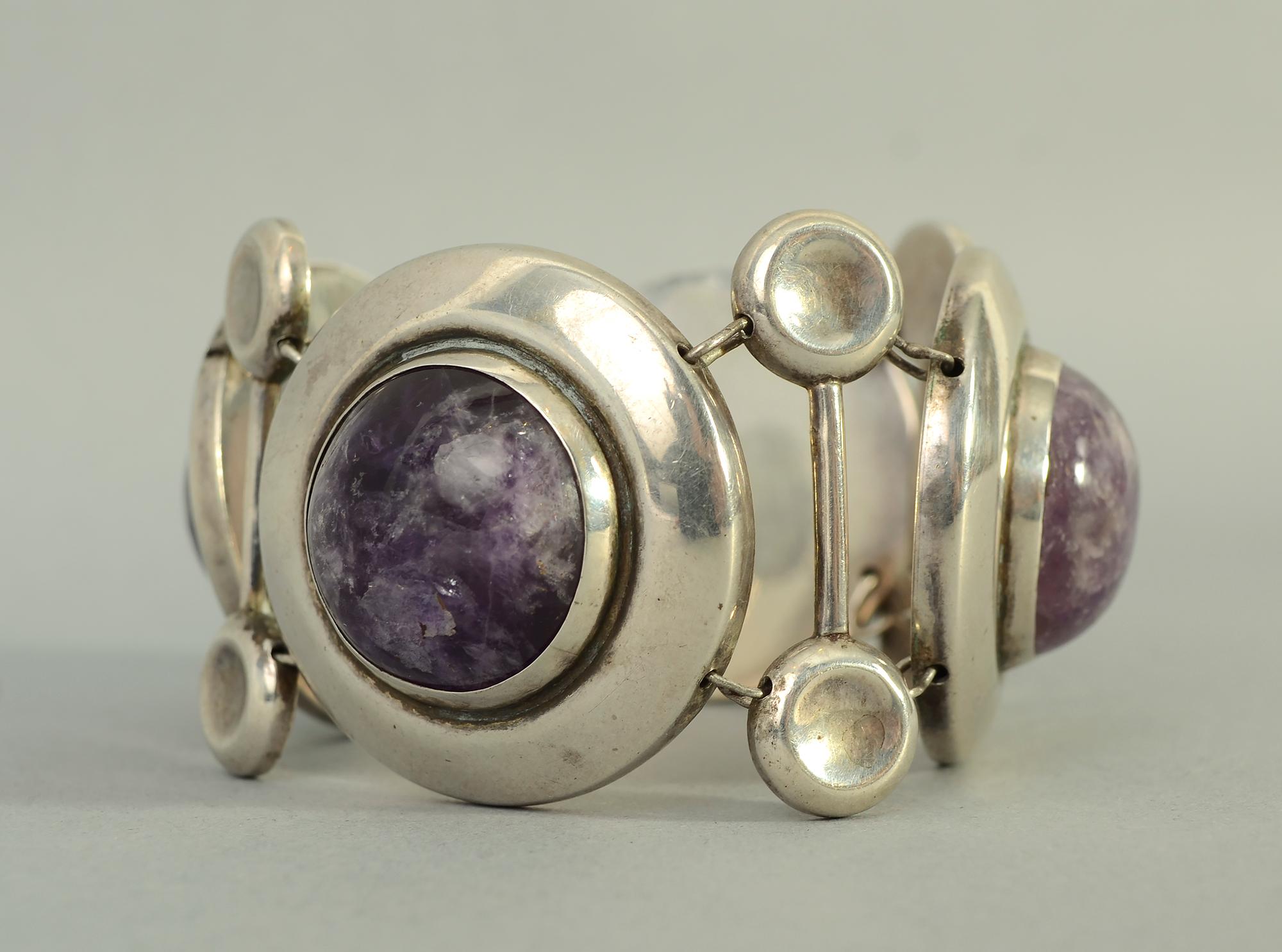 Frederick Davis Armband aus Sterlingsilber und Amethyst (Modernistisch) im Angebot