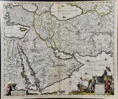 Persia, Armenia y Regiones Adyacentes: Un mapa del siglo XVII coloreado a mano por De Wit