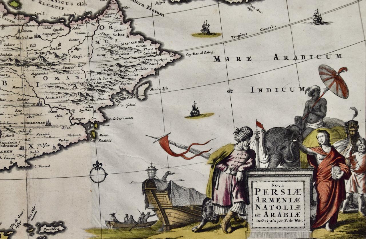 Persia, Armenia & Adjacent Regions: A Hand-colored 17th Century Map by De Wit For Sale 1