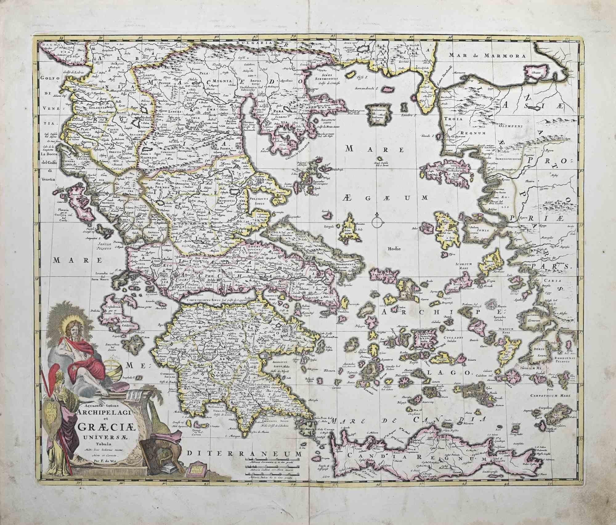 Accurata totius Archipelagi et Graeciae...- Radierung von Frederick de Wit - 1680ca