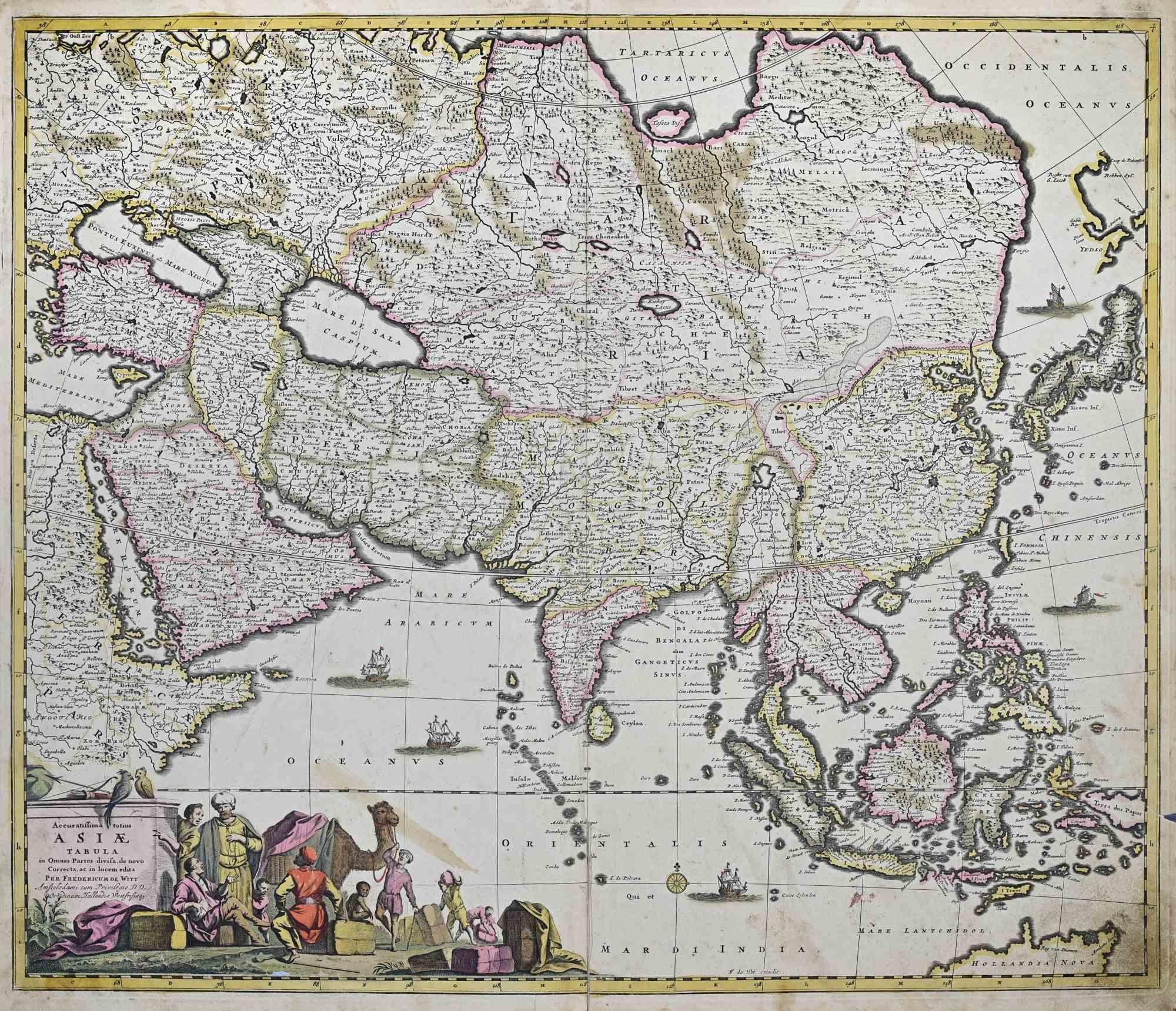 Accuratissima Totius Asiae Tabula - Etching by Frederick de Wit - 1680 ca