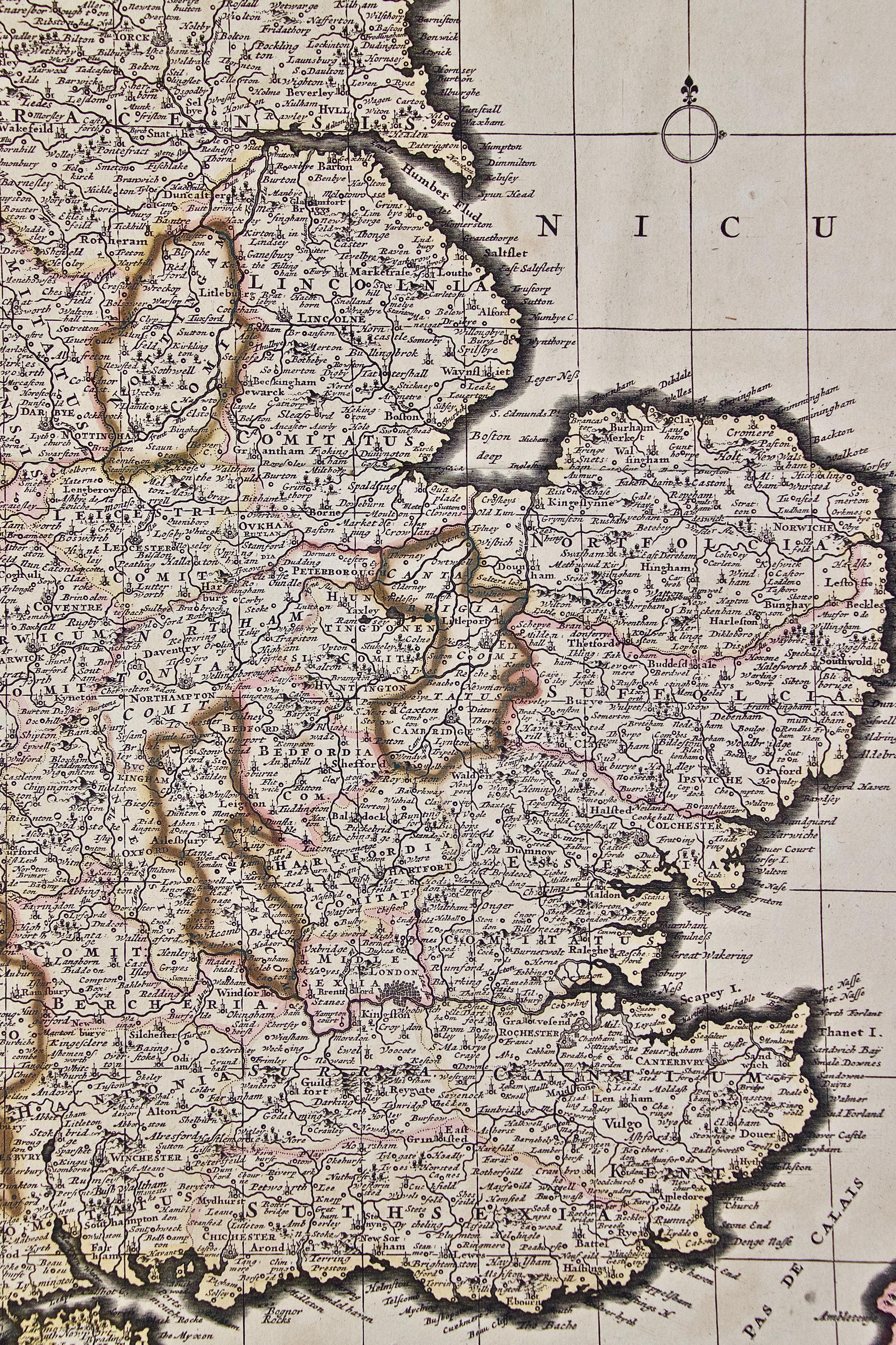 This is a large hand-colored 17th century map of England and the British Isles by Frederick de Wit entitled 
