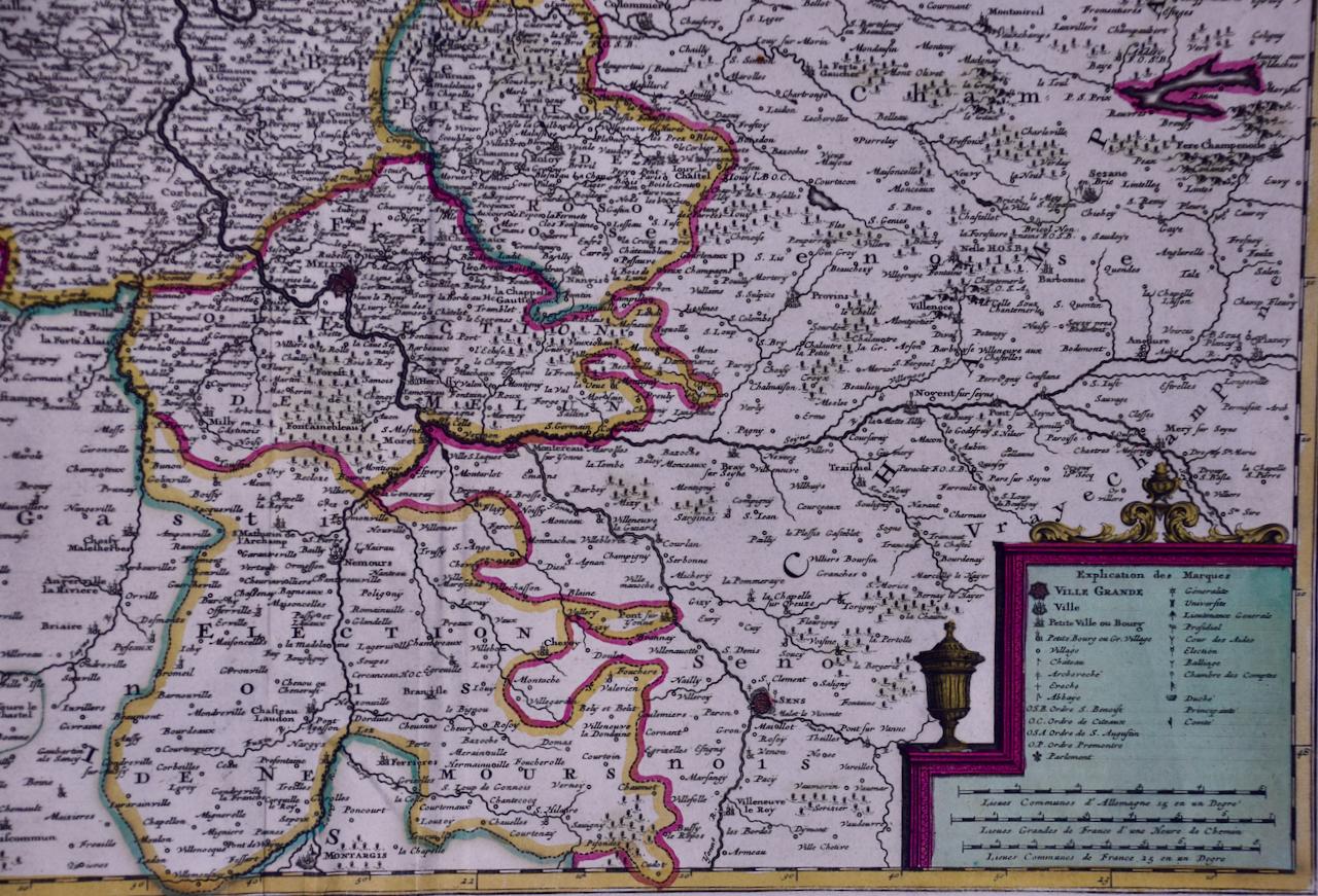 L'Isle de France: Eine handkolorierte Karte aus dem 17. Jahrhundert von De Wit  im Angebot 3
