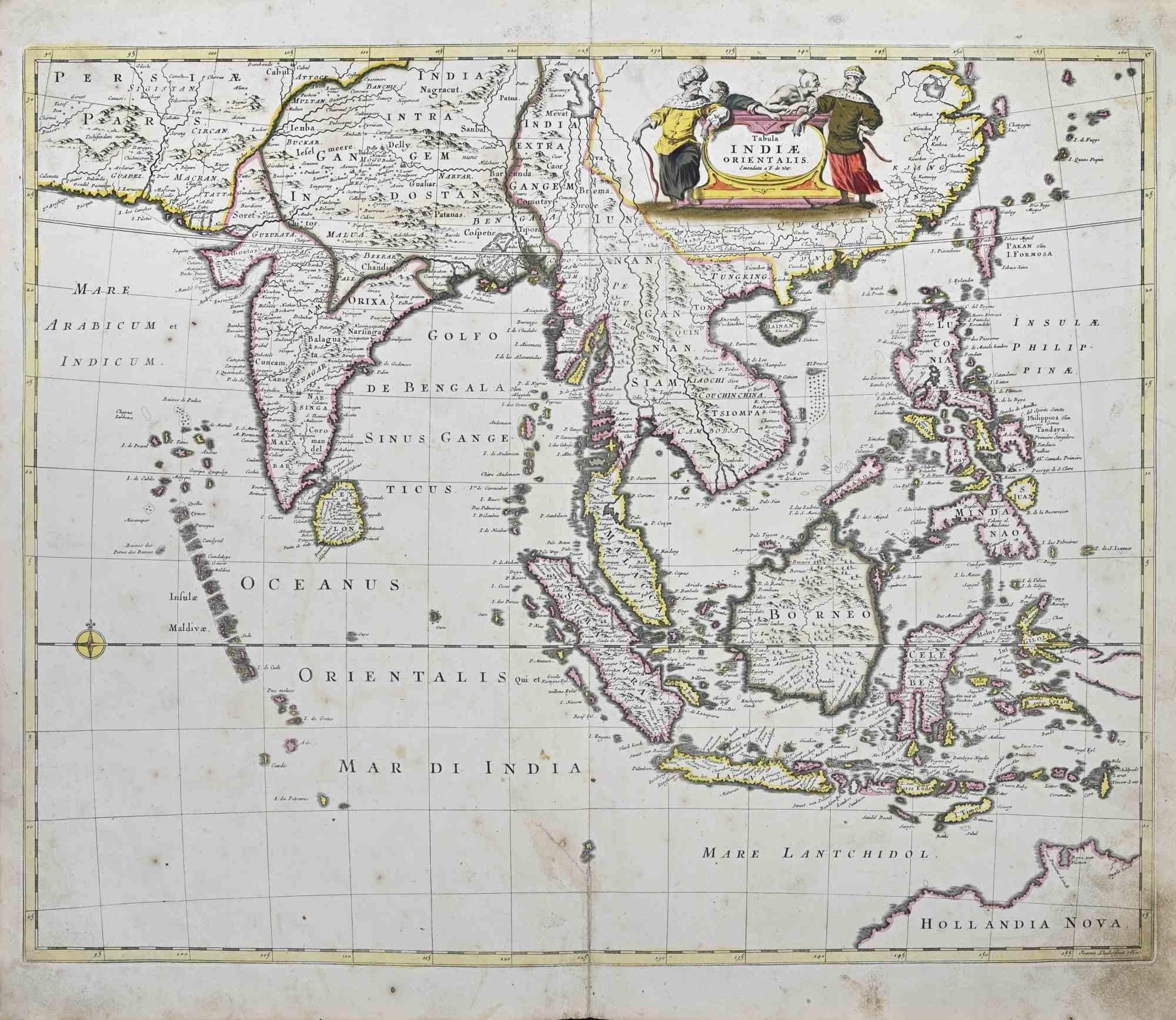 Tabula Indiae Orientalis – Radierung von Frederick de Wit – 1680er Jahre
