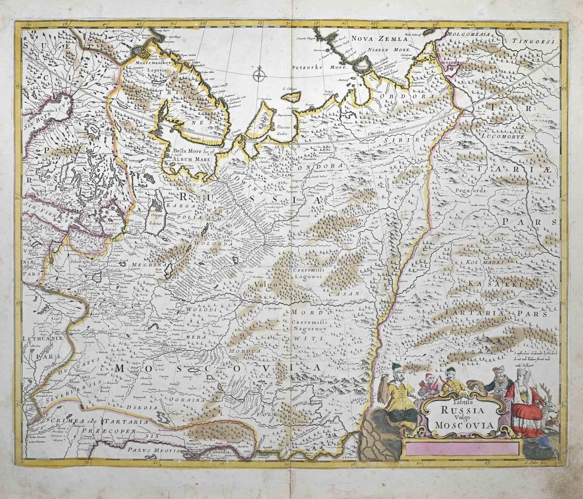 Tabula Russia Vulgo Moscovia - Etching by Frederick de Wit - 1680ca