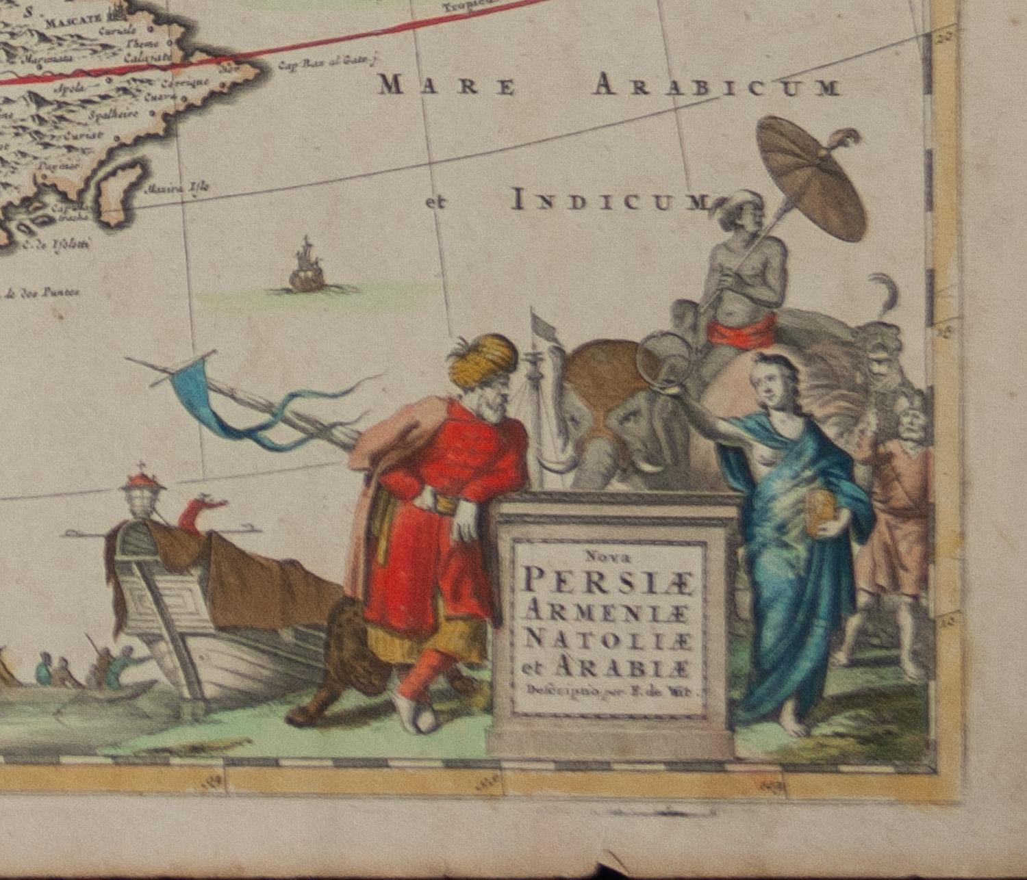  Persiae, Armeniae, Natoliae et Arabiae Descriptio per Frederick deWit 1666 map - Print by Frederick DeWit