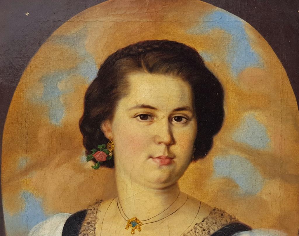 Frederick Dielman (American) - Late 19th century portrait painting - Female For Sale 5