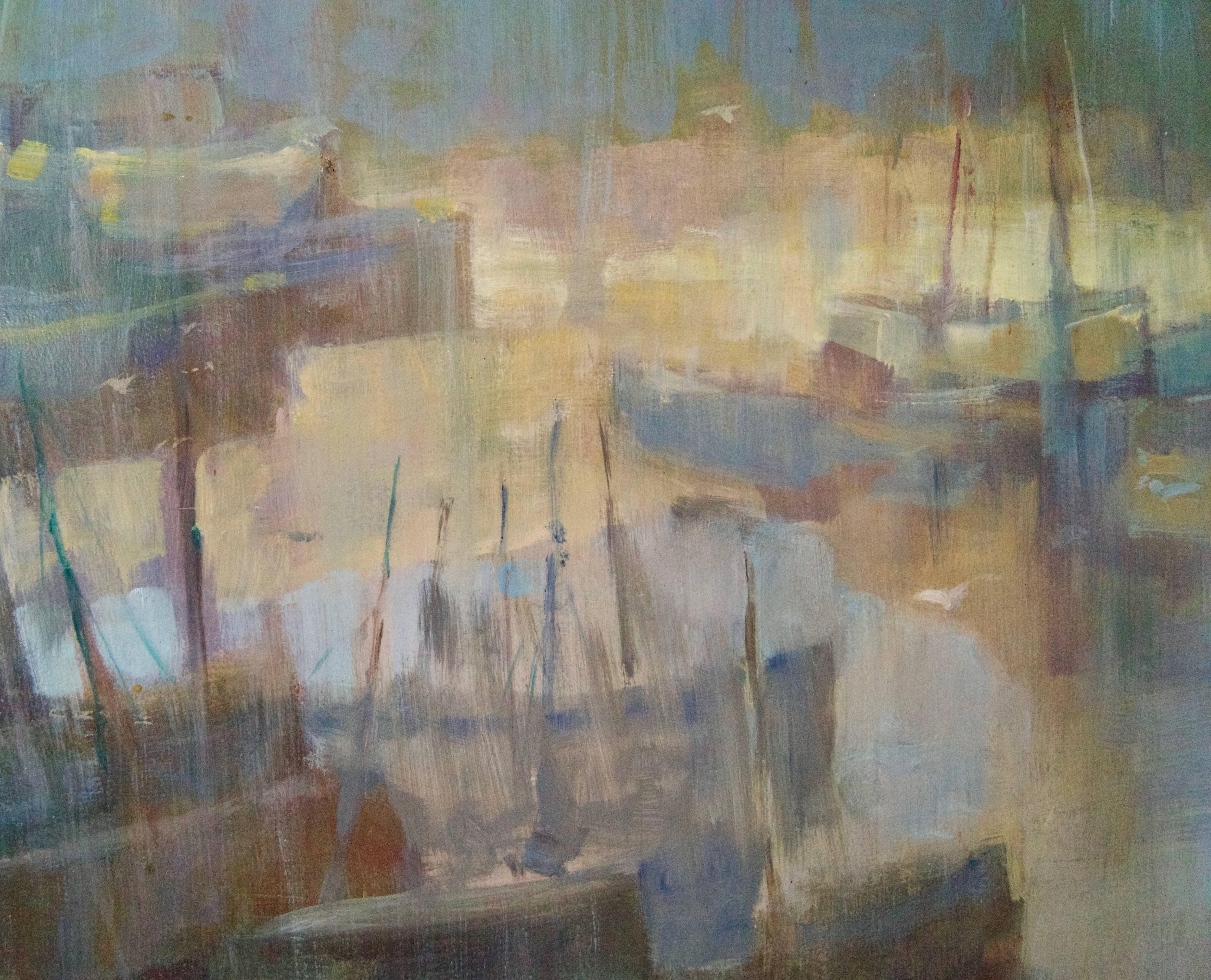 Morning Light Seascape - Mid 20th Century Oil of Boats England by Donald Blake 1