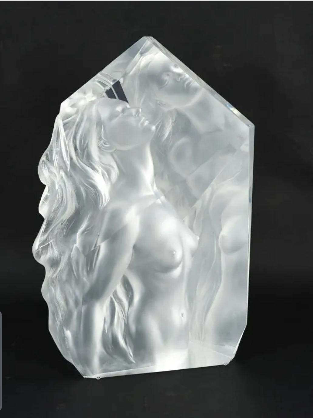 Frederick E. Hart (American 1943-1999), Exaltation, Intaglio Acrylic Sculpture In Excellent Condition For Sale In Germantown, MD