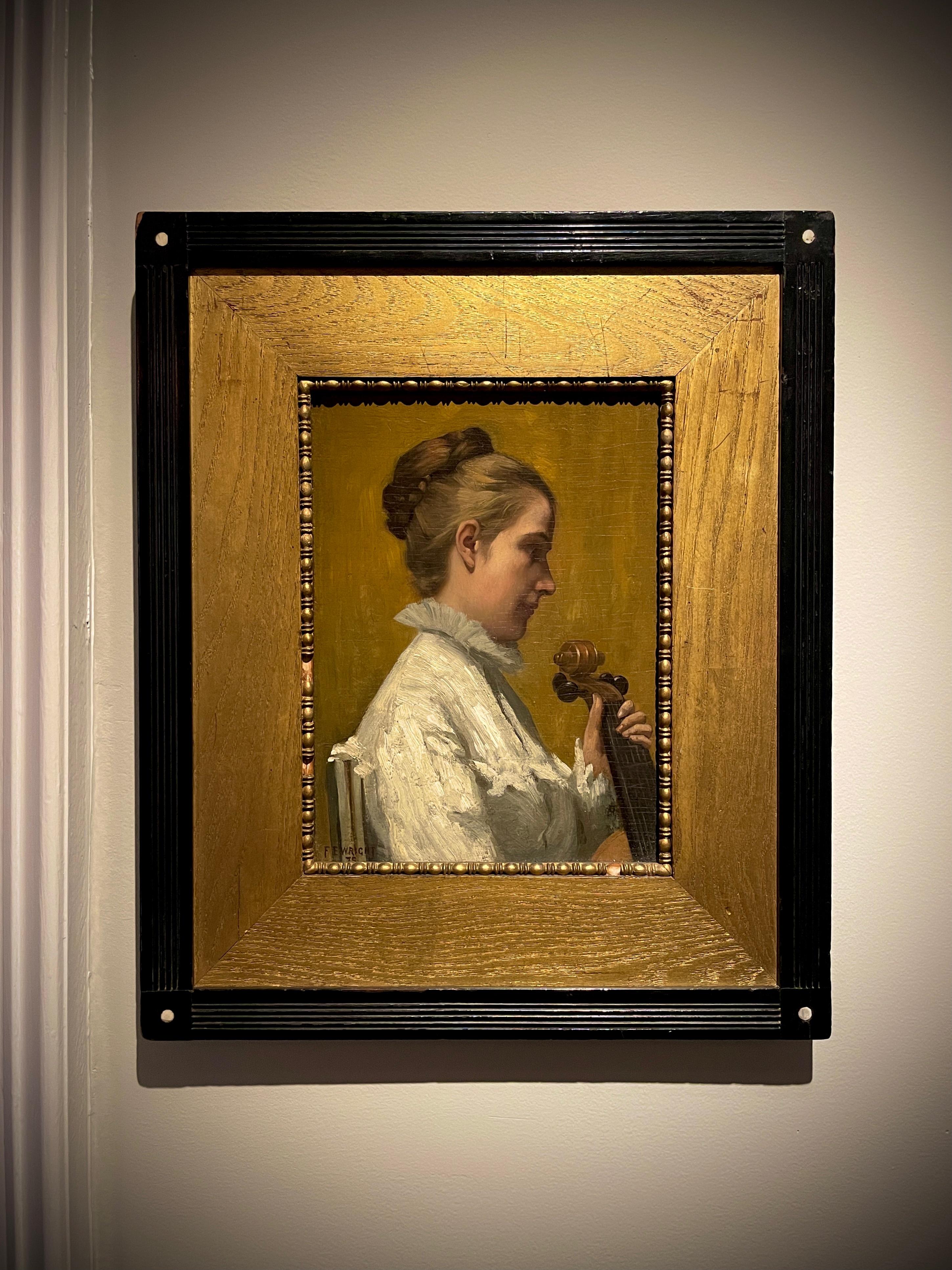 A Musician oil painting by Frederick E. Wright For Sale 6