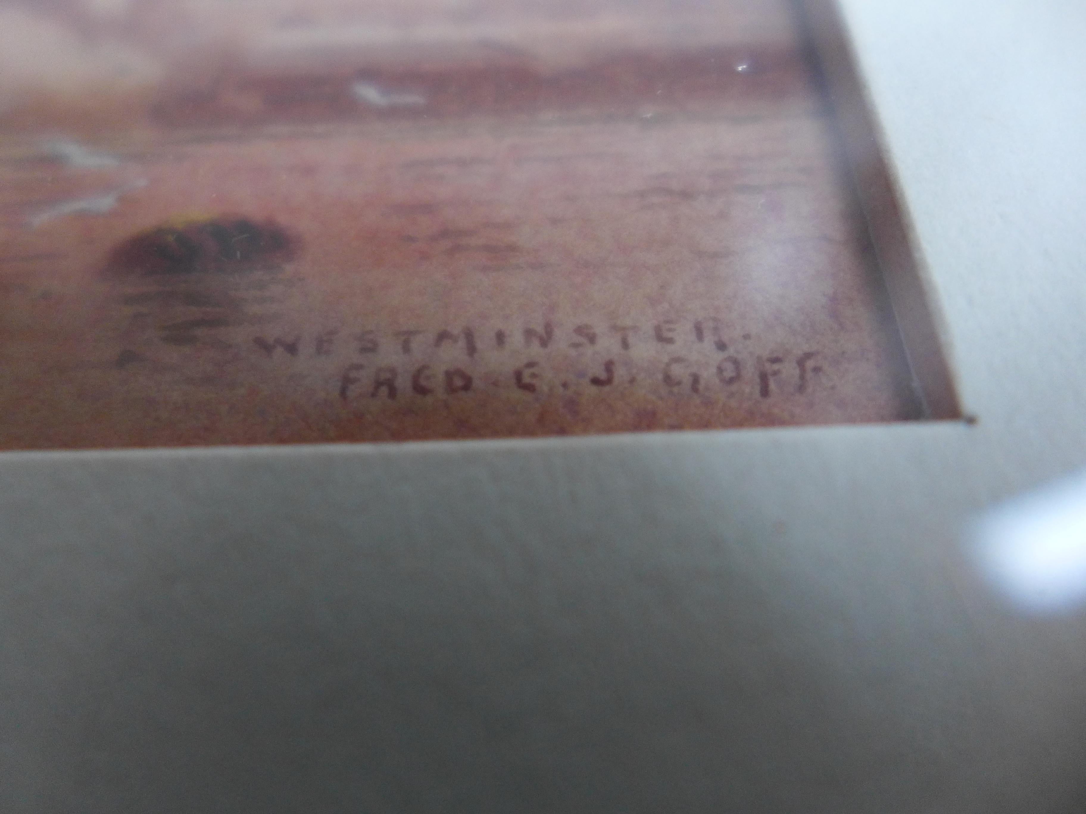 Frederick Edward Joseph Goff Painting View of Westminster, Watercolor (Internationaler Stil) im Angebot