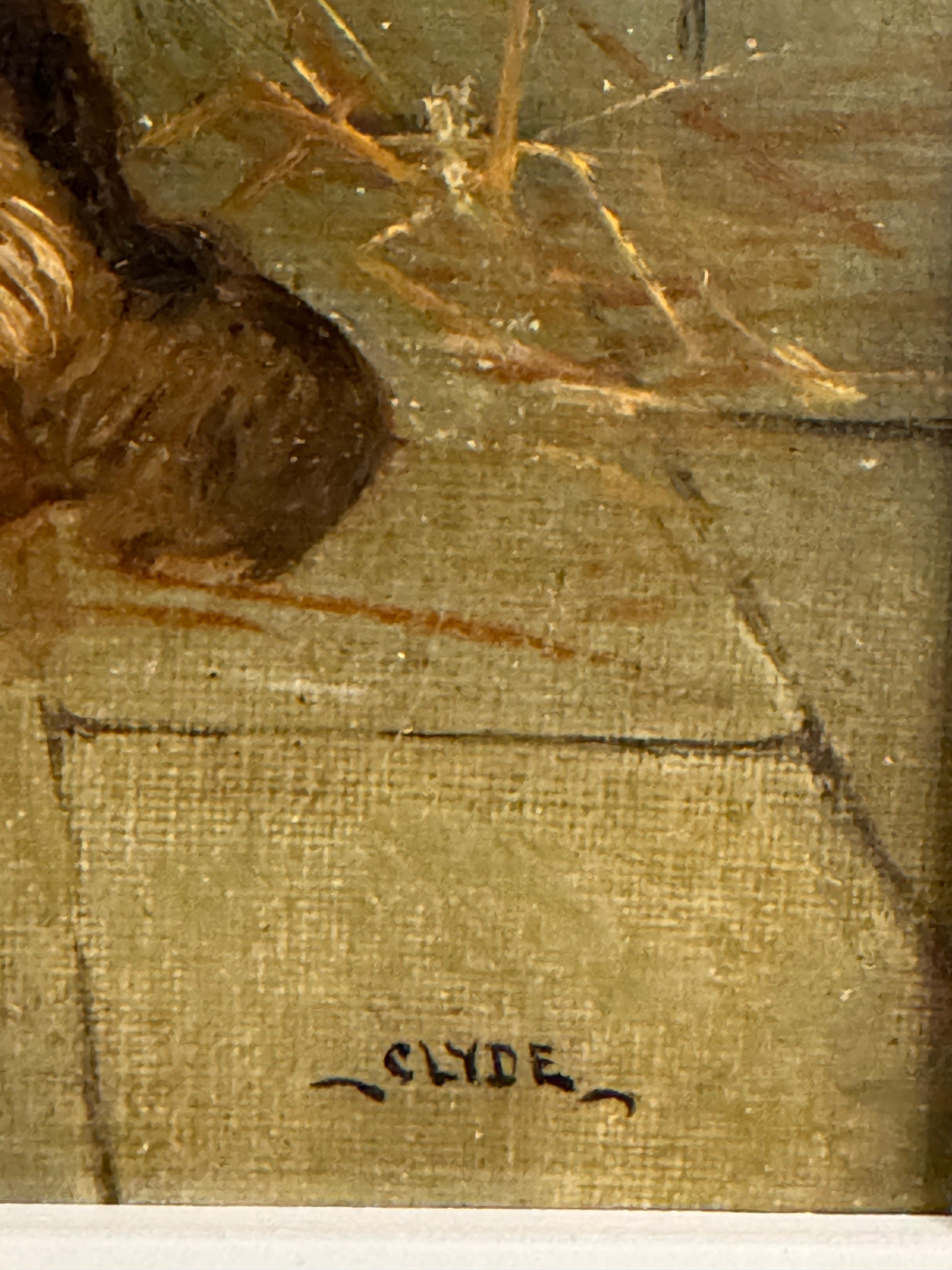 This charming portrait of a Collie dog by Frederick French, painted circa 1896, captures the loyal and calm nature of one of the most beloved breeds. French's delicate attention to detail in the dog’s fur and relaxed posture showcases his talent for