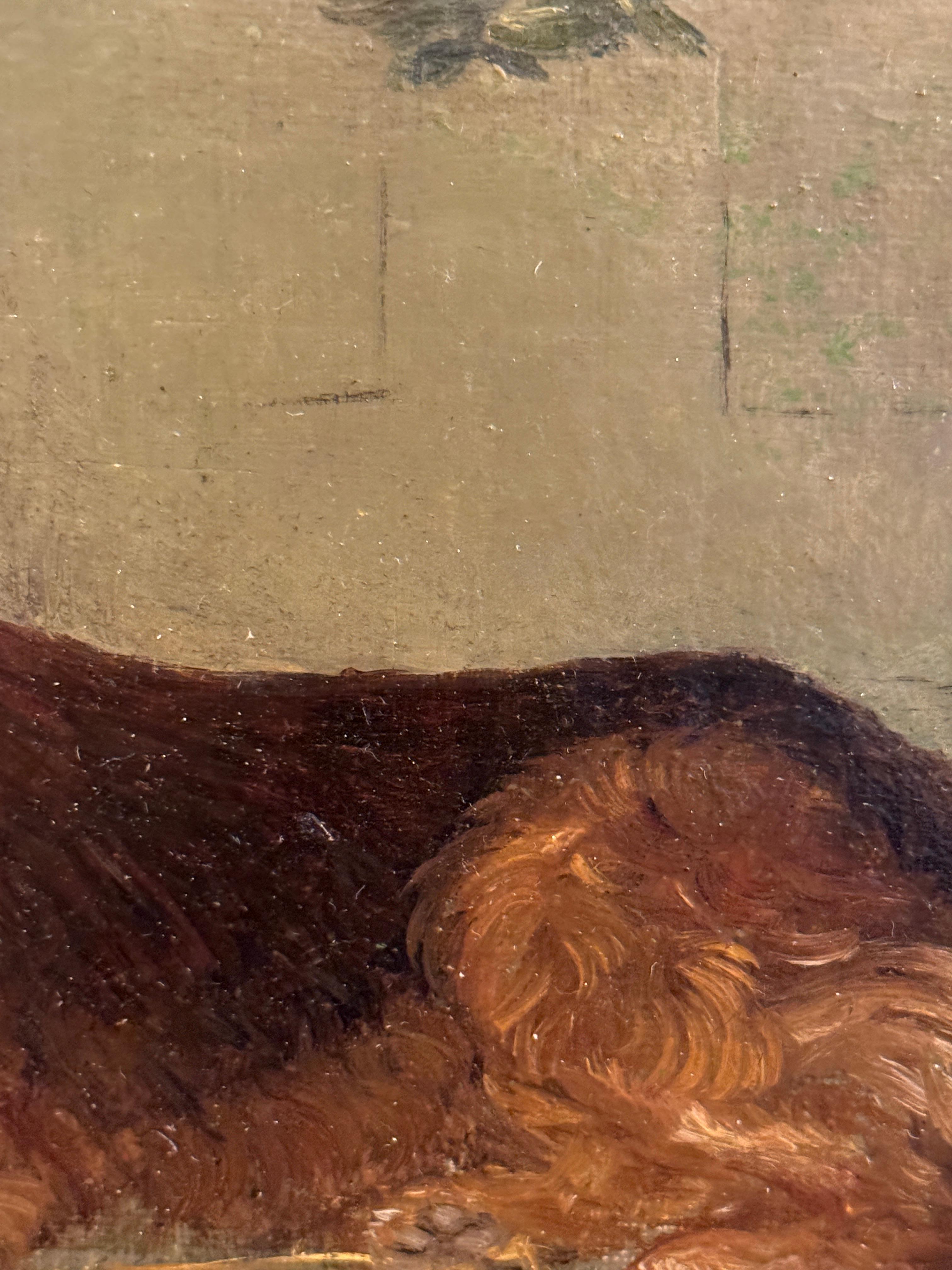 19th century English portrait of a Collie Dog seated in an Interior For Sale 1