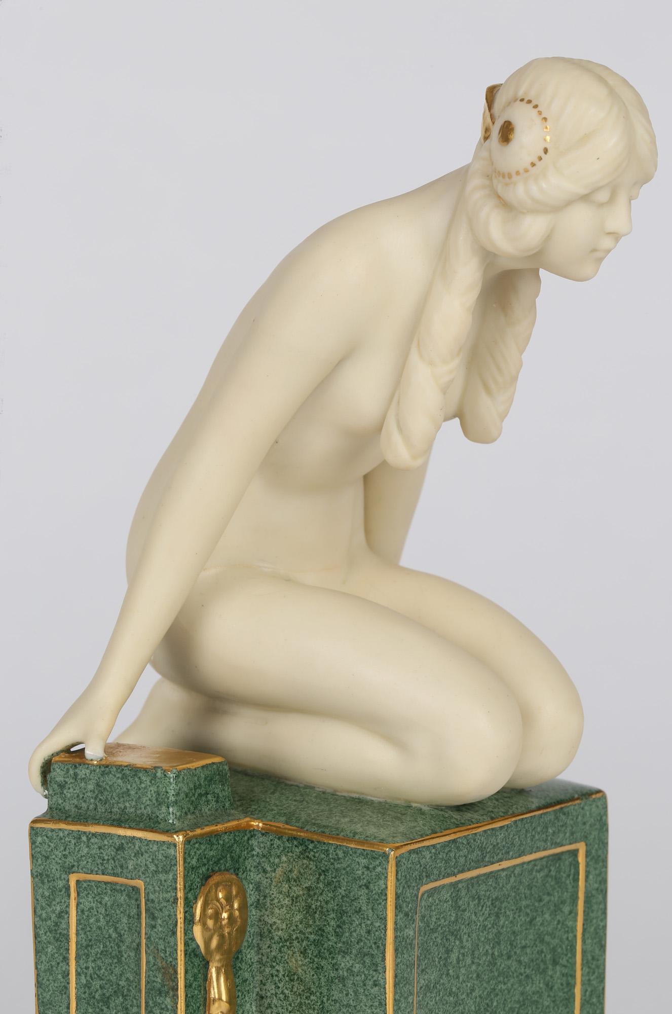 Frederick Gertner Royal Worcester Art Deco Porcelain Sculptural Naiad Figurine 4