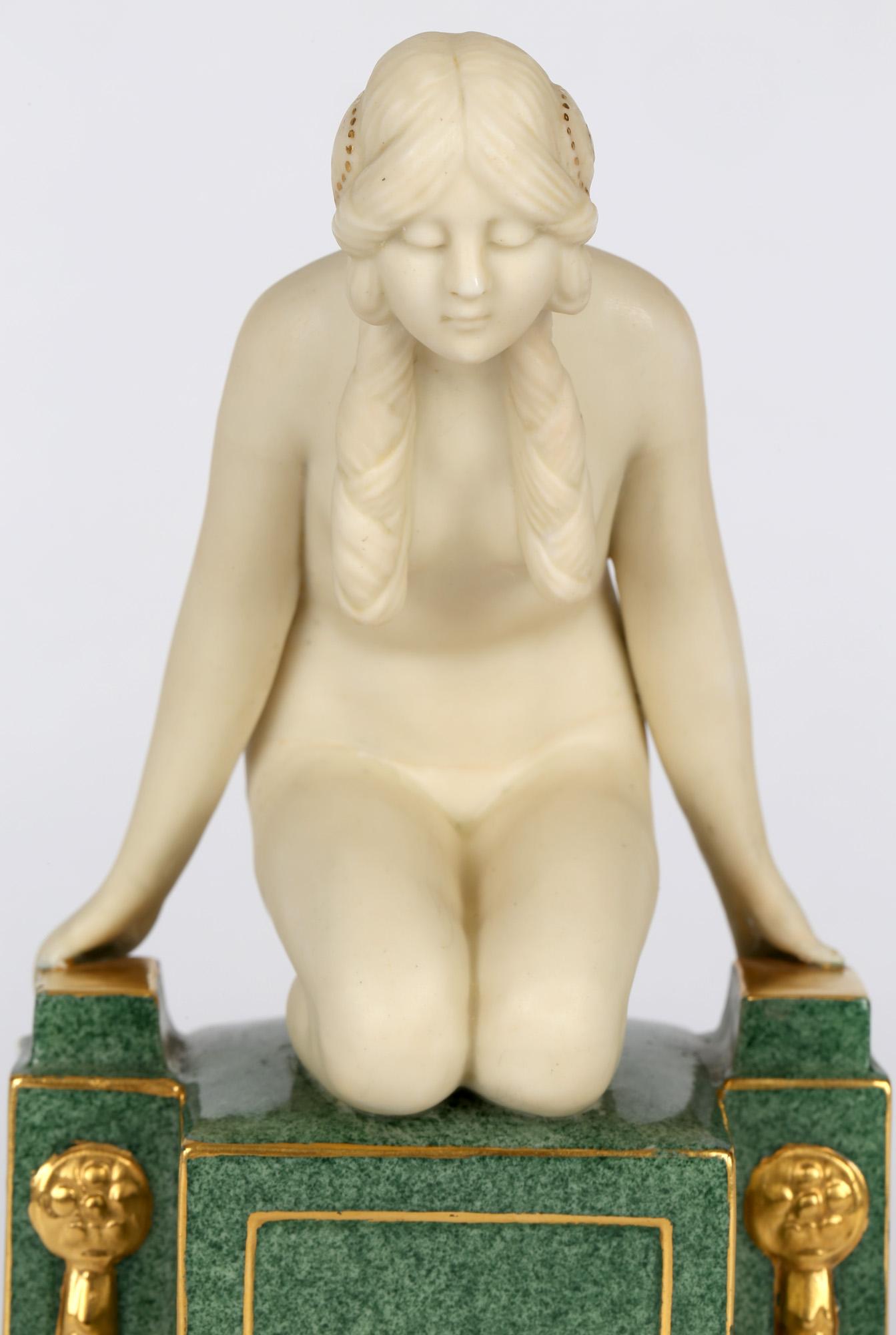 Frederick Gertner Royal Worcester Art Deco Porcelain Sculptural Naiad Figurine 5