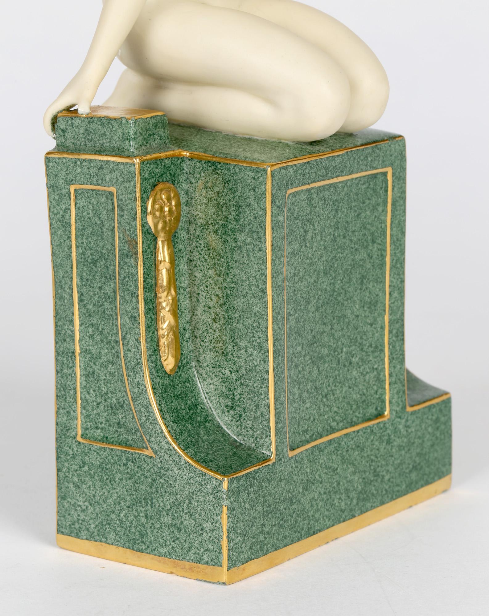 Frederick Gertner Royal Worcester Art Deco Porcelain Sculptural Naiad Figurine 6