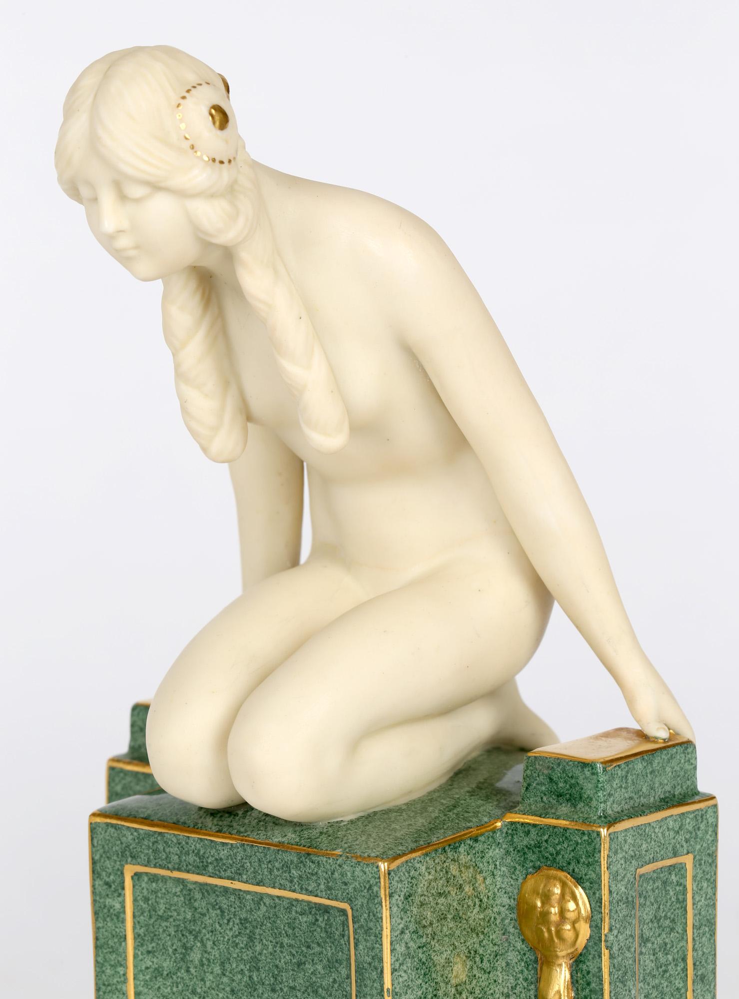 Frederick Gertner Royal Worcester Art Deco Porcelain Sculptural Naiad Figurine 11