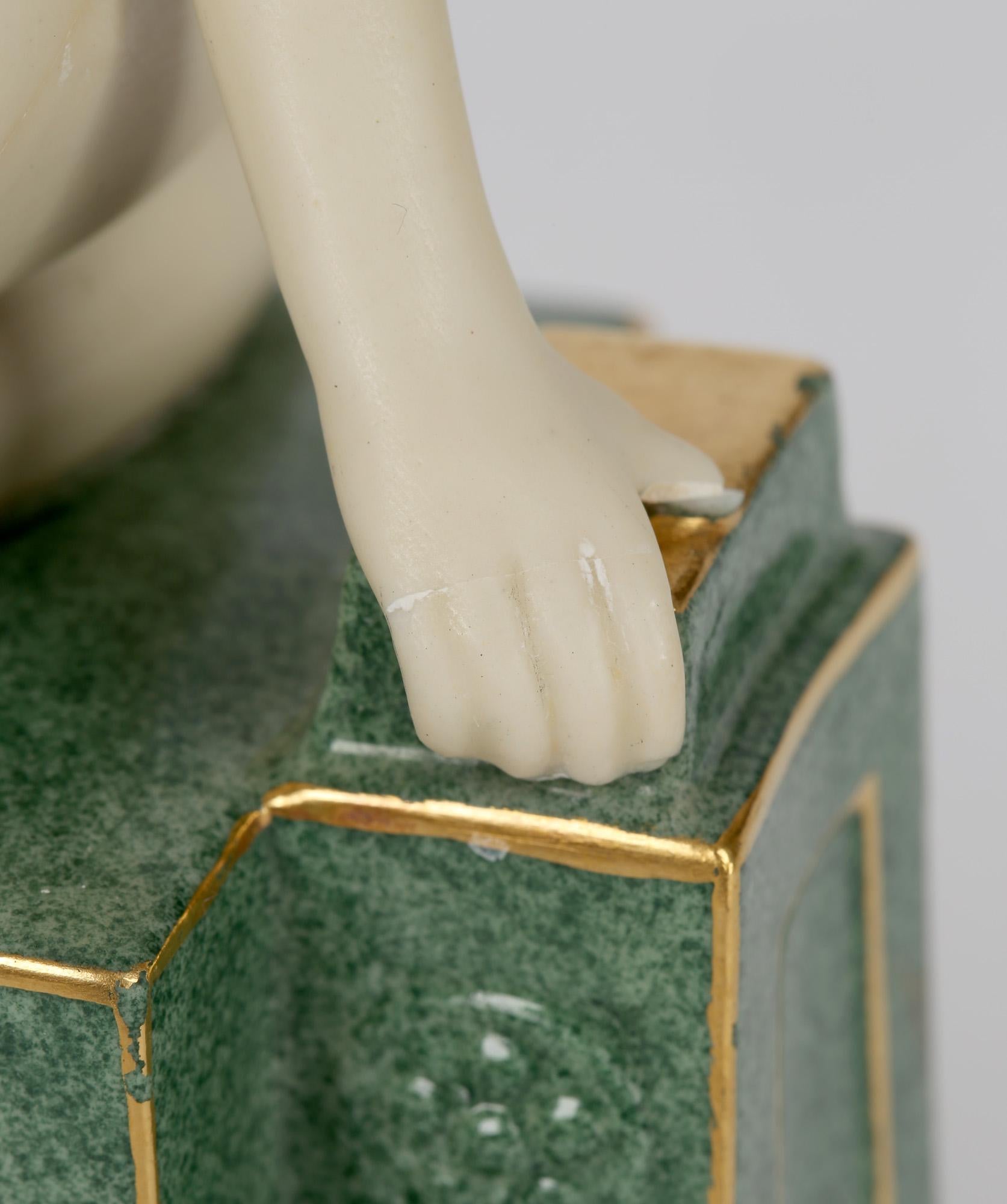 Frederick Gertner Royal Worcester Art Deco Porcelain Sculptural Naiad Figurine 1