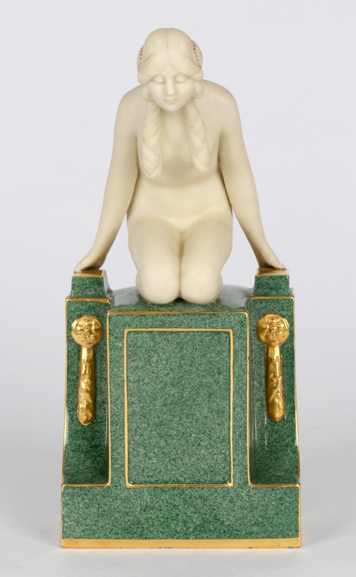 Frederick Gertner Royal Worcester Art Deco Porcelain Sculptural Naiad Figurine 3