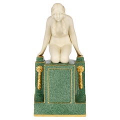 Frederick Gertner Royal Worcester Art Deco Porcelain Sculptural Naiad Figurine
