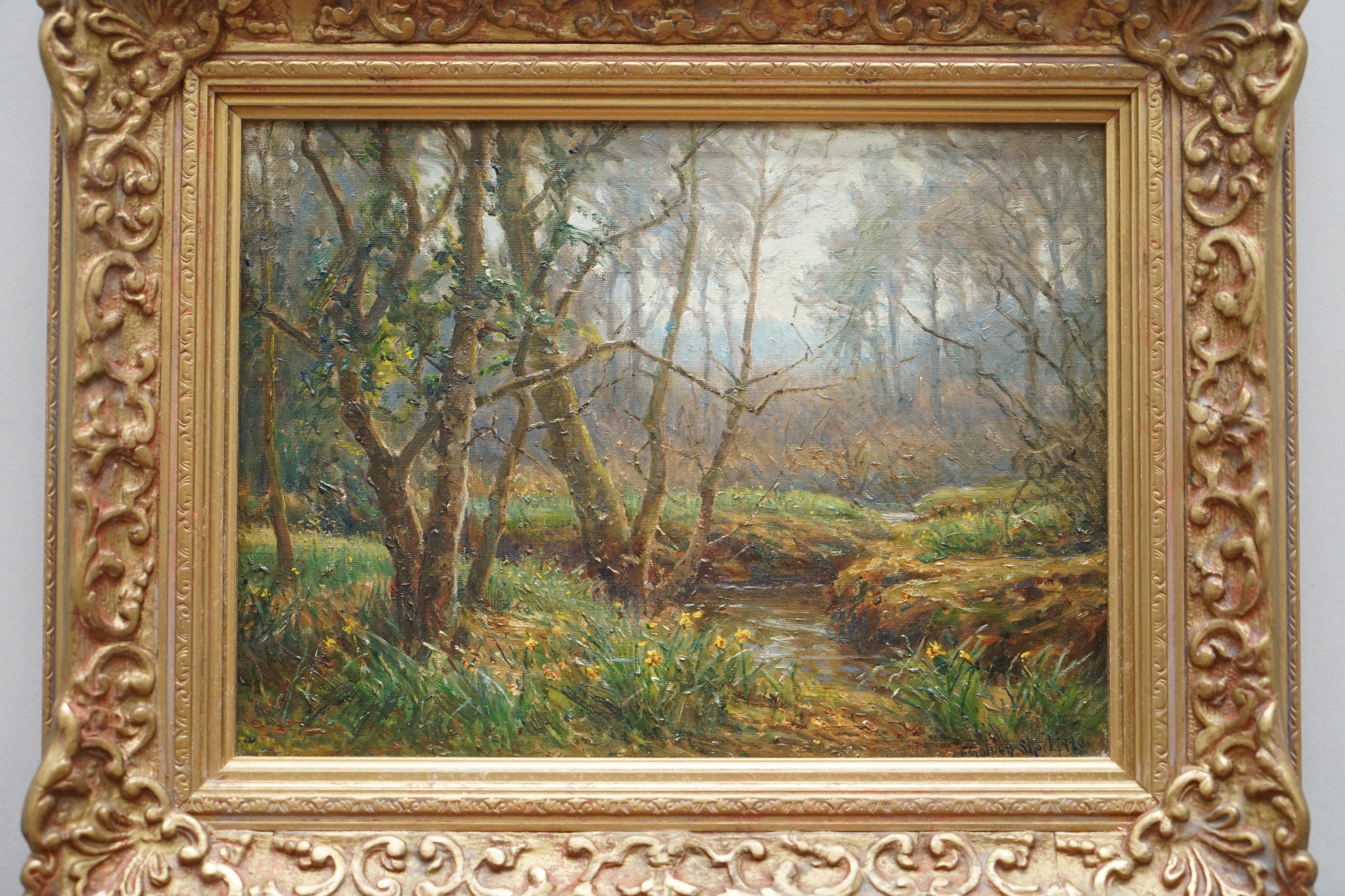 We are delighted to offer this stunning Frederick Golden Short 1863 – 1936 oil painting which dated 1920 and signed of the new Forest Woodland

This piece is exceptionally well executed, the colors, the strokes, everything has clearly been worked