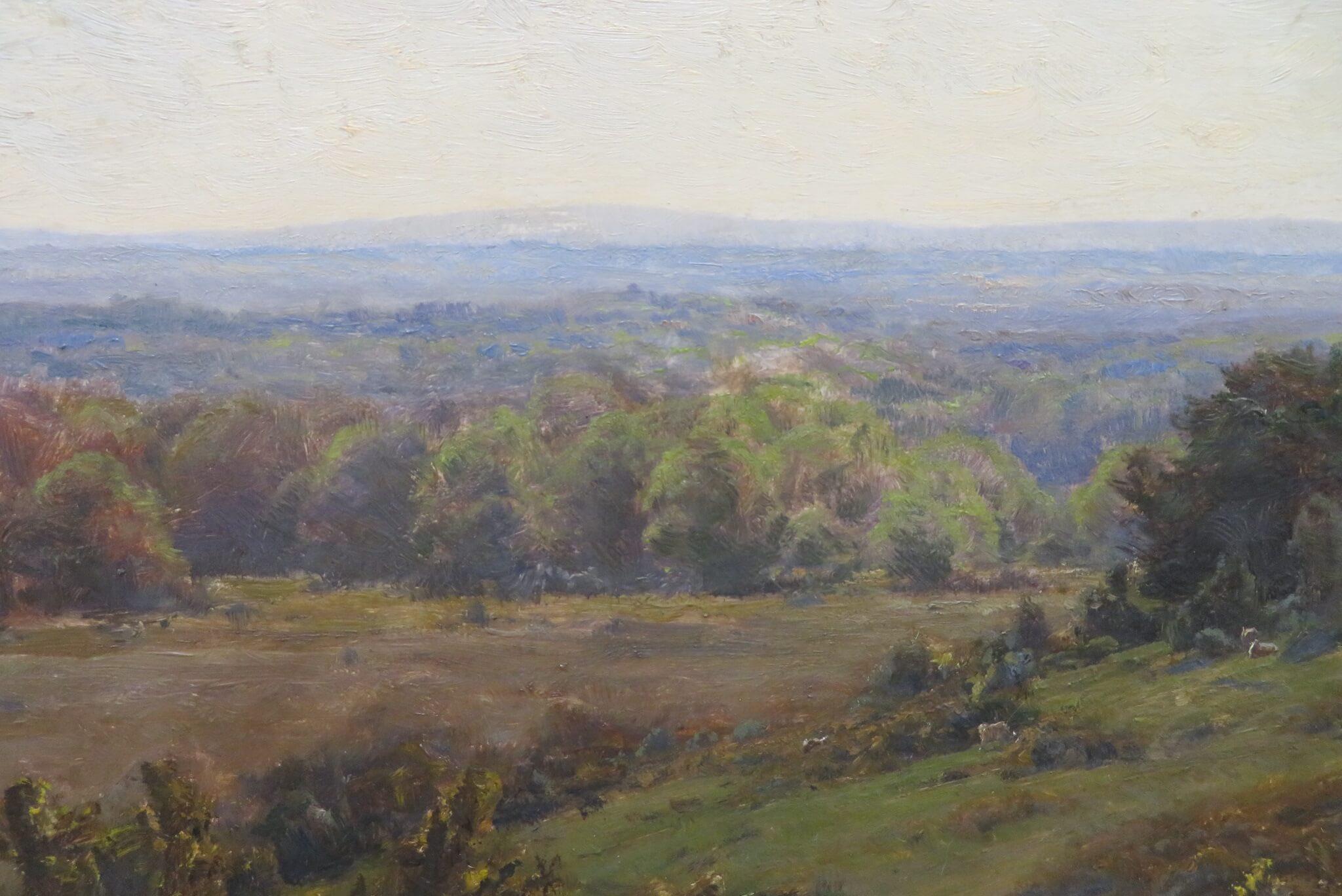 Original Antique English oil painting NEW FOREST HAMPSHIRE by F. Golden Short - Painting by Frederick Golden Short