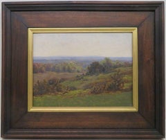 Original Antique English oil painting NEW FOREST HAMPSHIRE by F. Golden Short