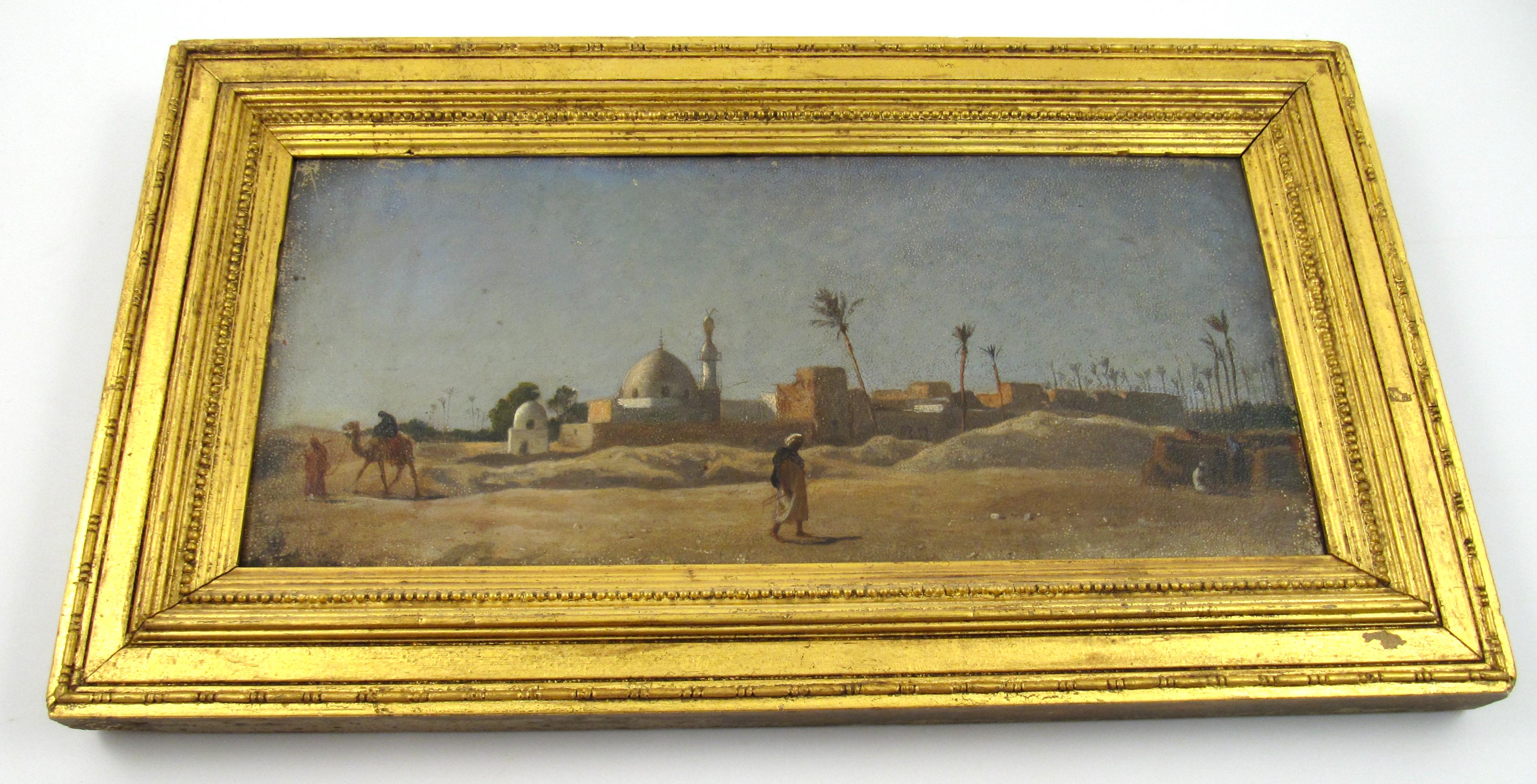 Frederick Goodall Dessert Village Egypt Plein Air Orientalist Oil Painting 1859 5