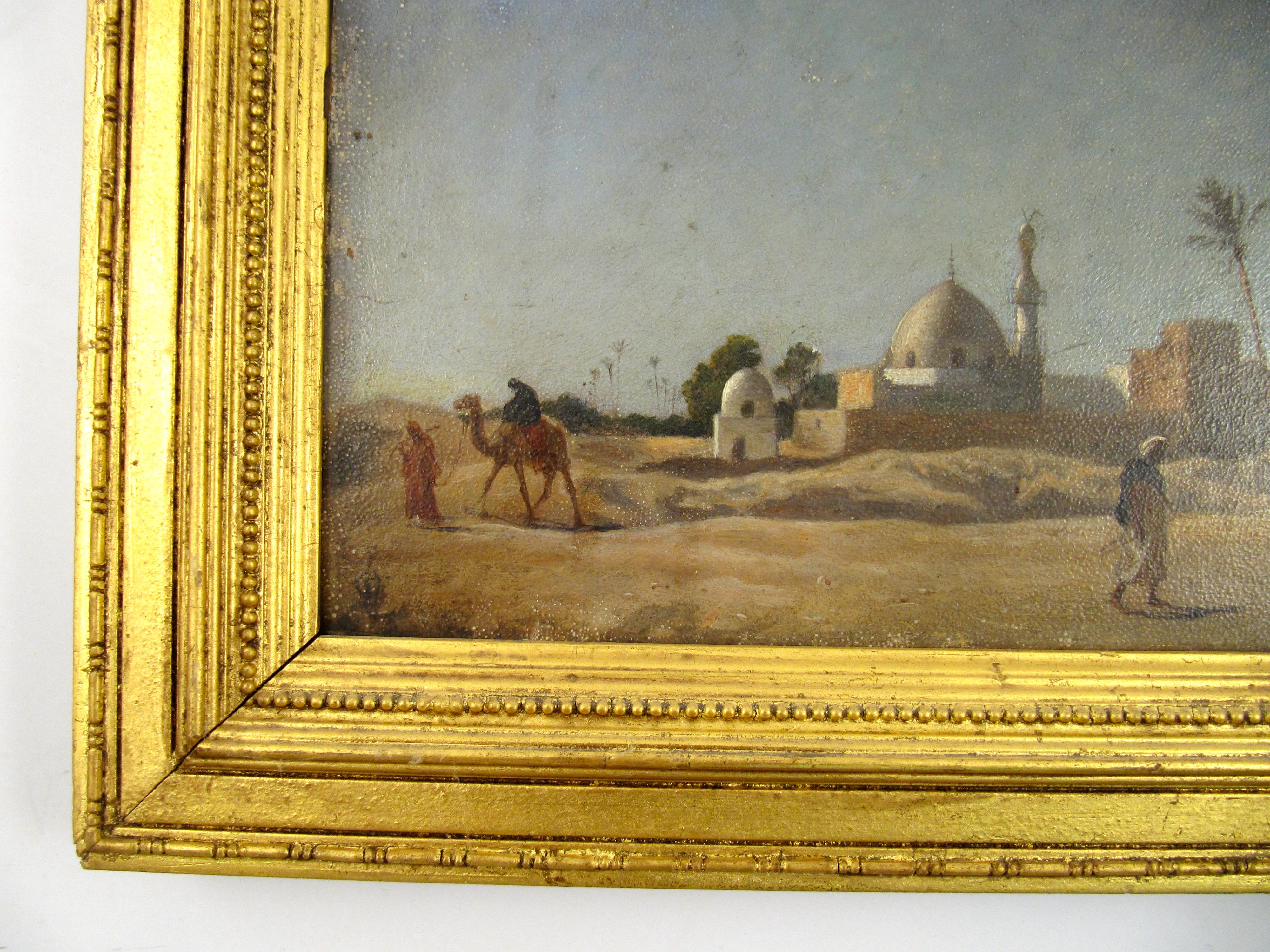 Frederick Goodall Dessert Village Egypt Plein Air Orientalist Oil Painting 1859 2