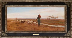 Desert Scene near Cairo - 19th Century Orientalist Oil Painting of Egypt