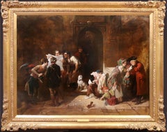 Großes Ölgemälde der Royal Academy aus dem 19. Jahrhundert Dickensianische Szene Viktorianisches England
