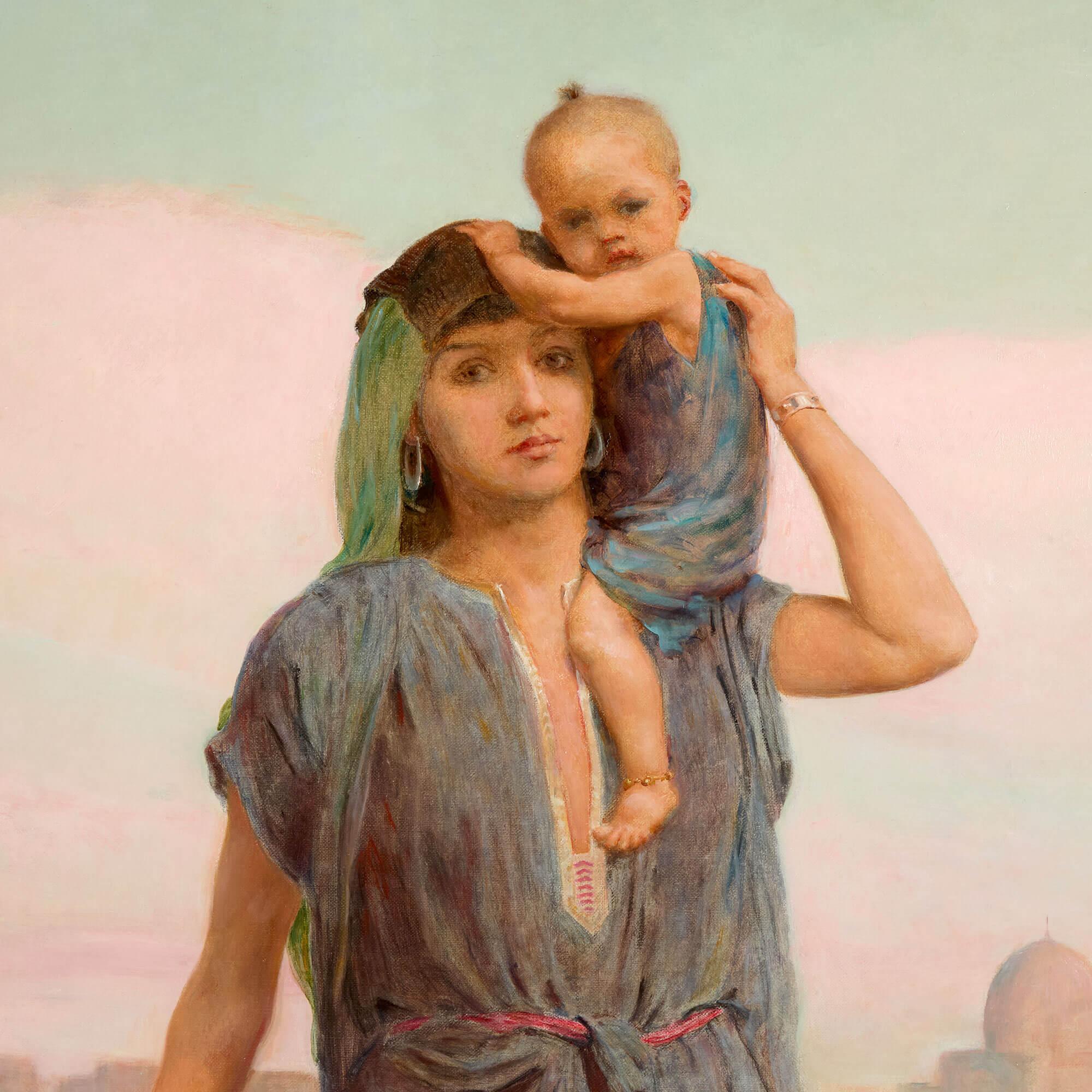 Gran óleo figurativo orientalista de Frederick Goodall - Figurative Painting Beige de Frederick Goodall R.A.