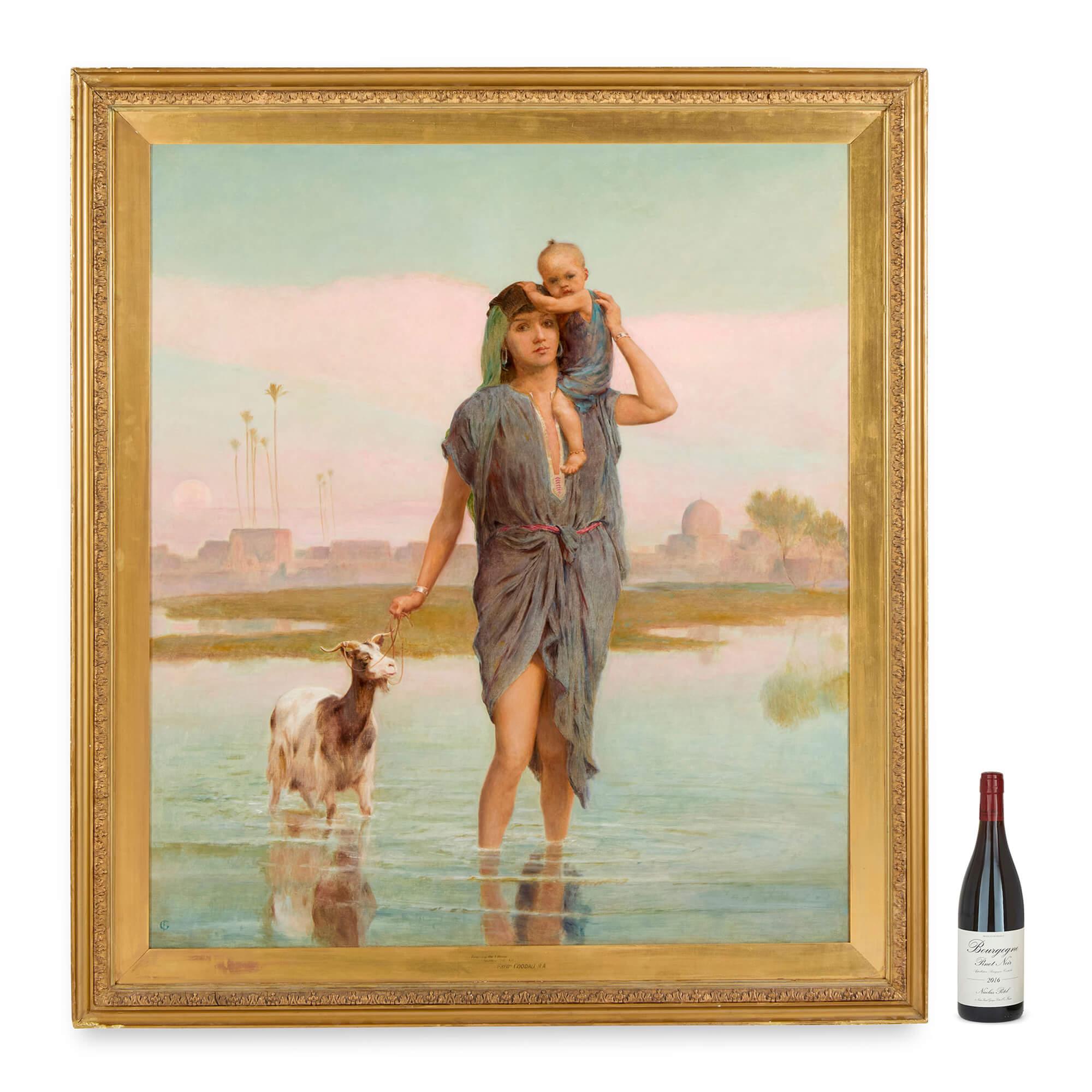 Gran óleo figurativo orientalista de Frederick Goodall en venta 4