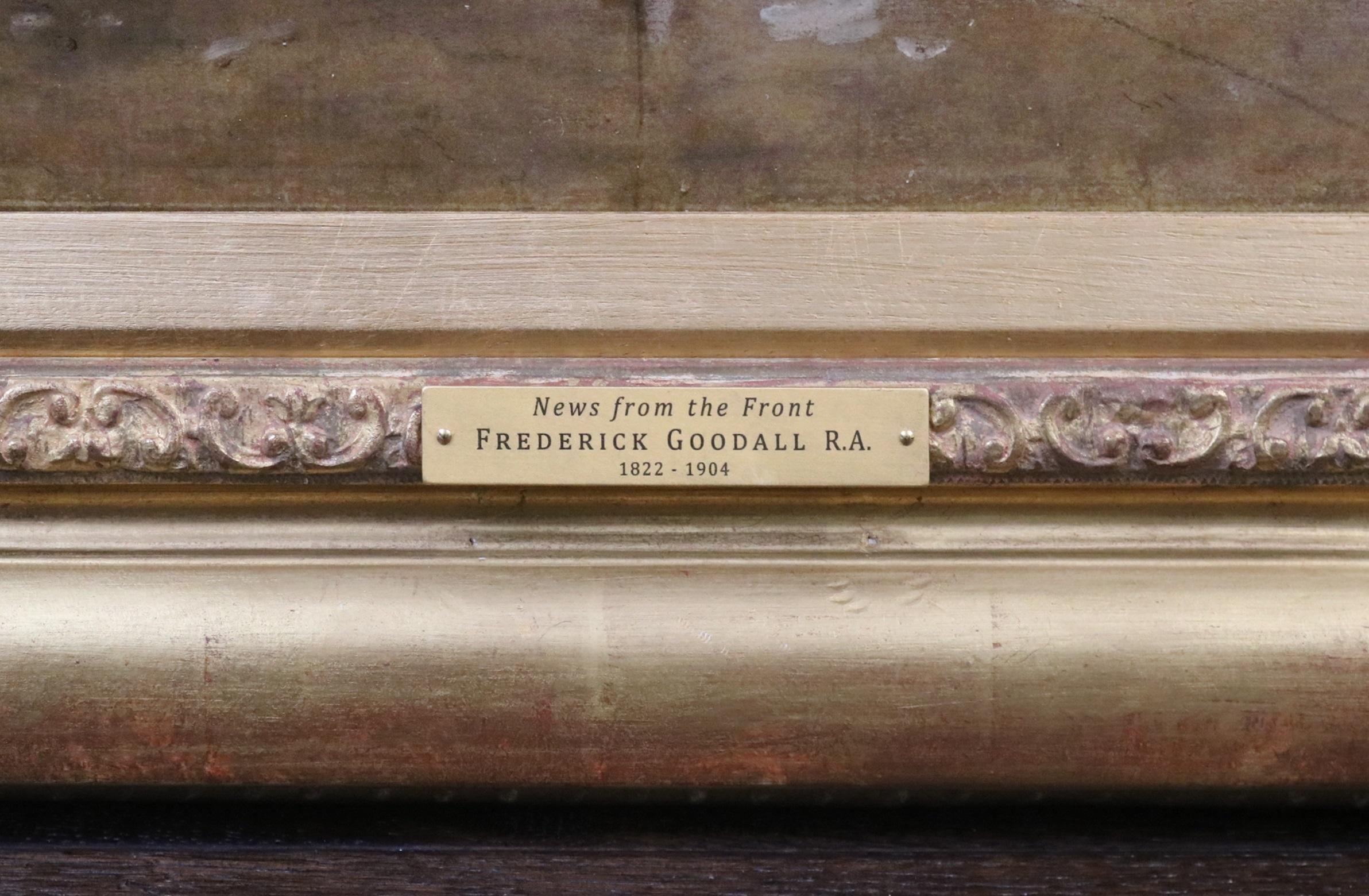 News of the War - Très grande peinture à l'huile de la Royal Academy du 19e siècle 8