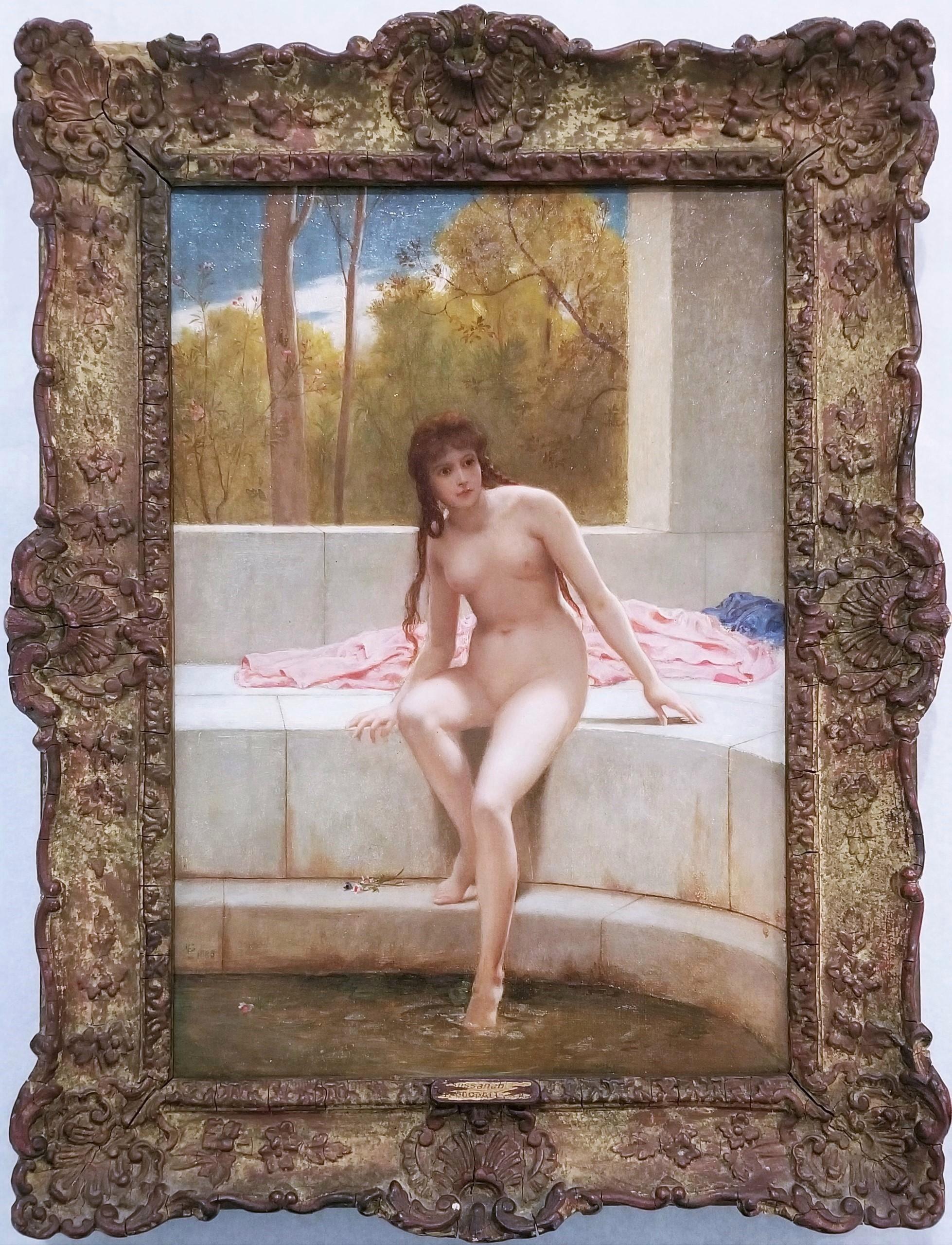 Susannah (Without the Elders) /// Old Masters British Nude Bath Biblical Story - Painting by Frederick Goodall R.A.