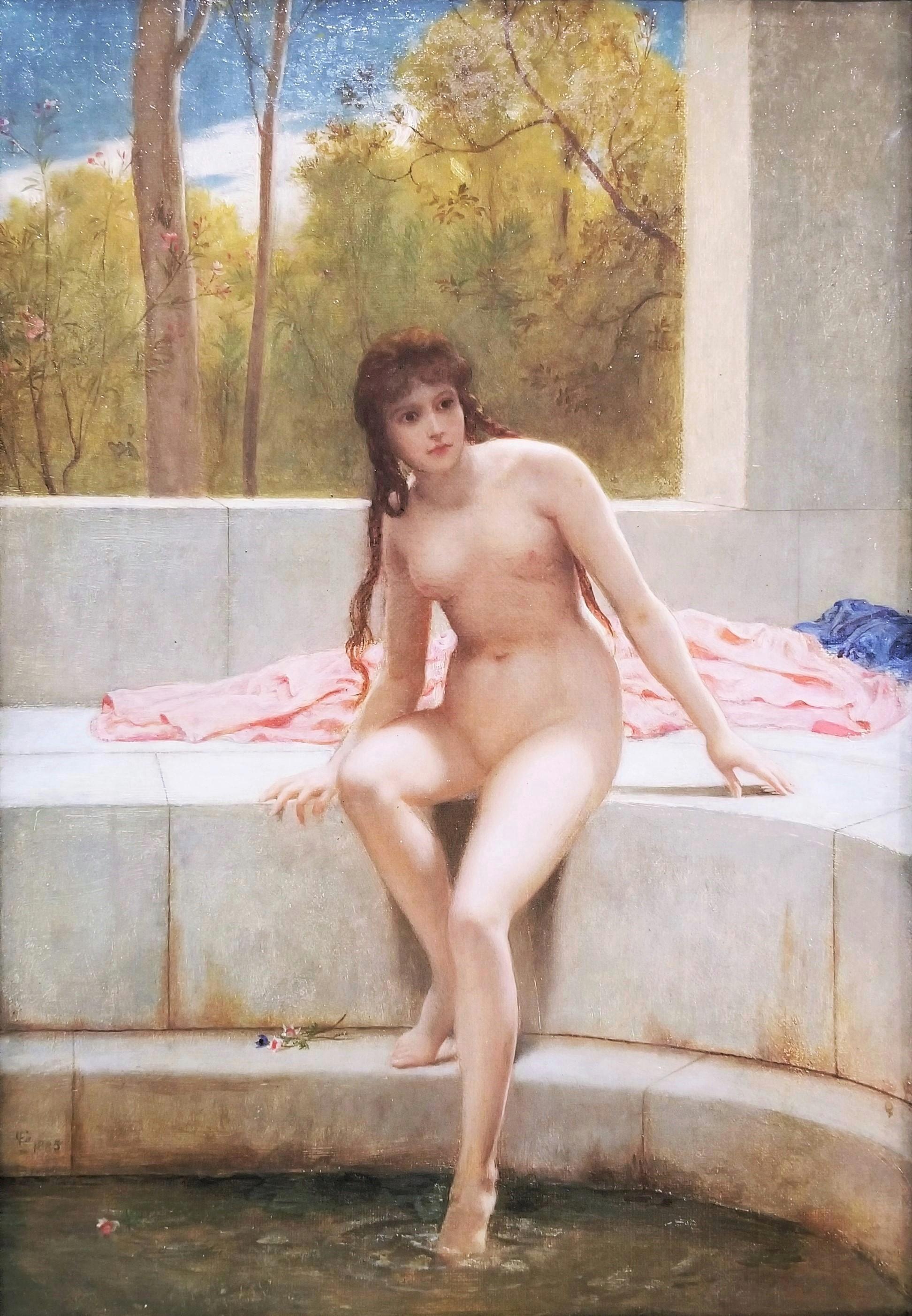 Frederick Goodall R.A. Nude Painting - Susannah (Without the Elders) /// Old Masters British Nude Bath Biblical Story