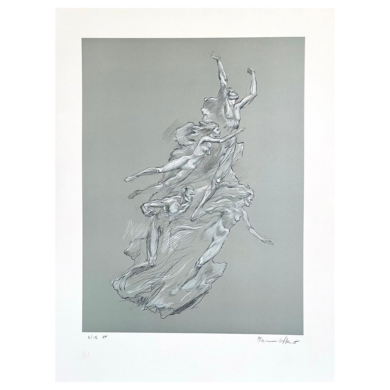 HEROIC SPIRIT, signierte Lithographie, Olympische Spiele 1992, Aktfiguren, Motivationskunst (Zeitgenössisch), Print, von Frederick Hart