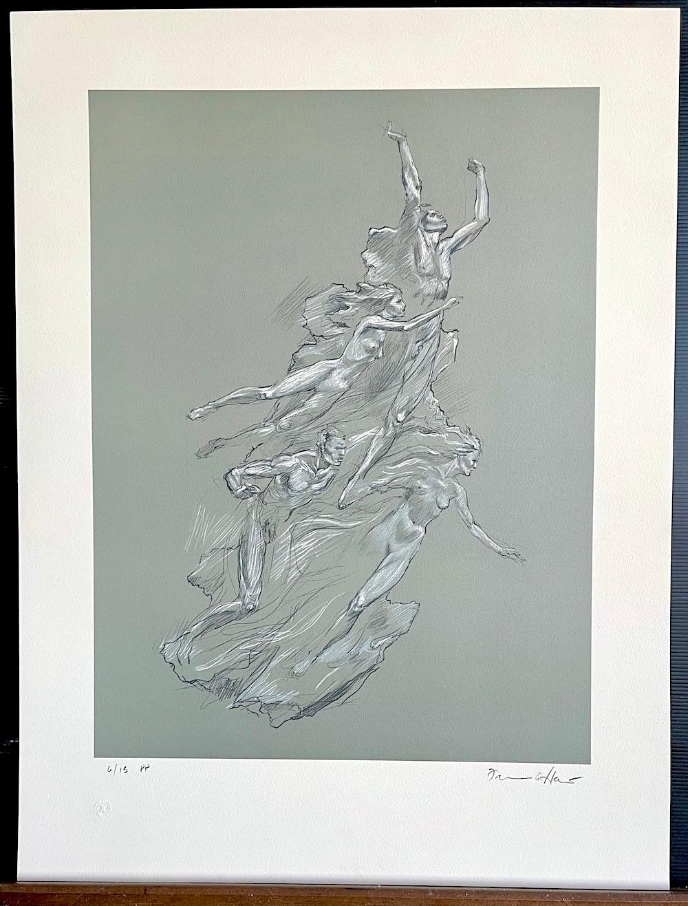 HEROIC SPIRIT Signed Lithograph, 1992 Olympics, Nude Figures, Motivational Art For Sale 4